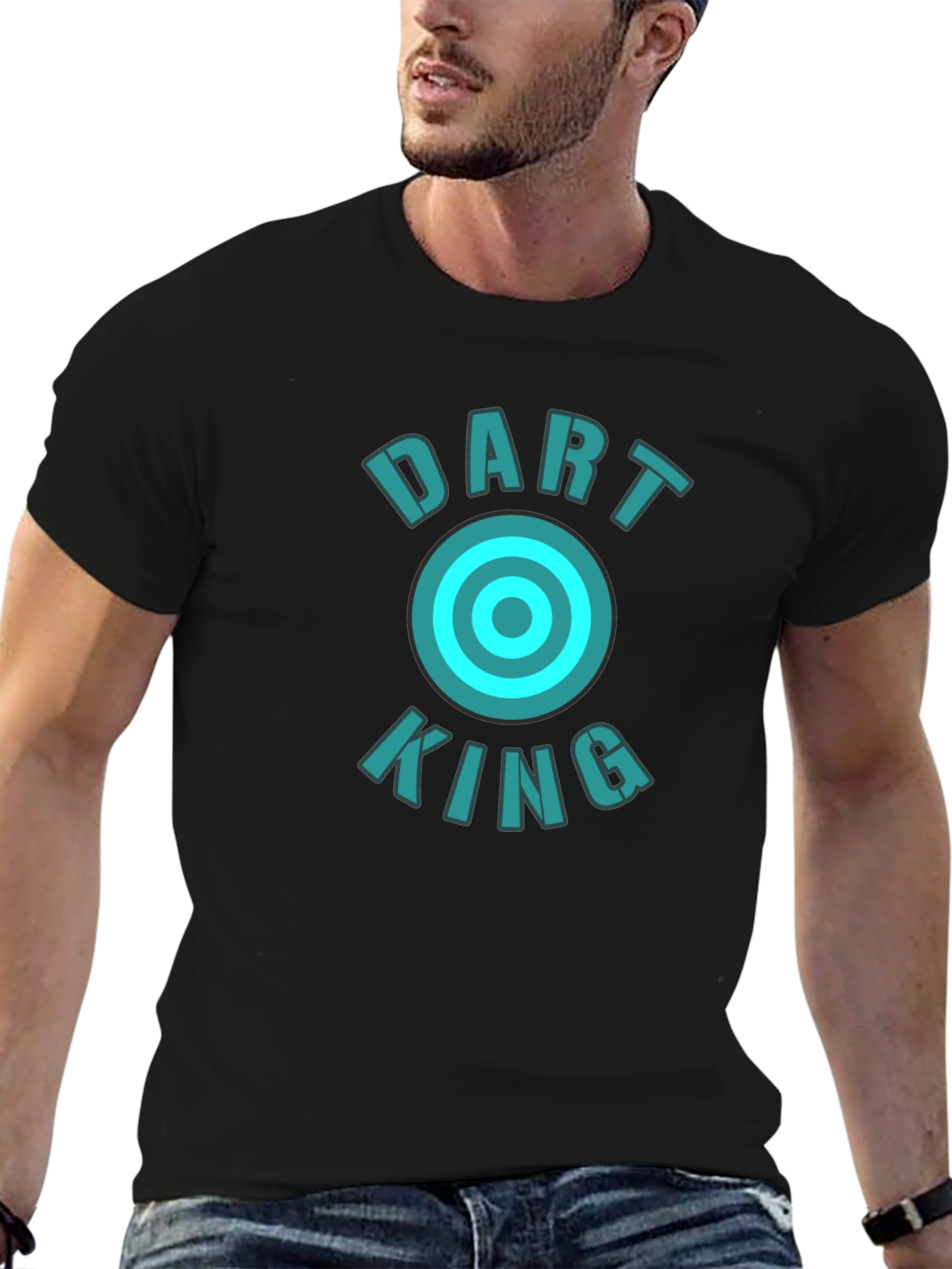 Black Dart King Graphic T-Shirt - Cool Design view 6