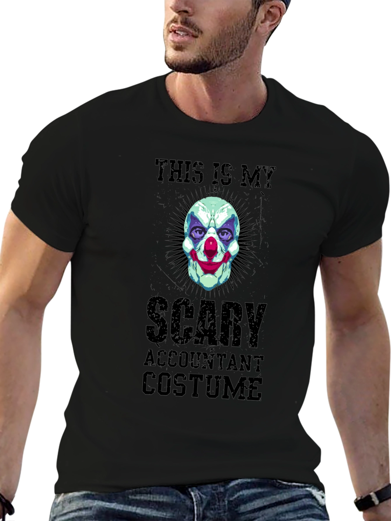 Black Scary Accountant Costume T-Shirt view 6