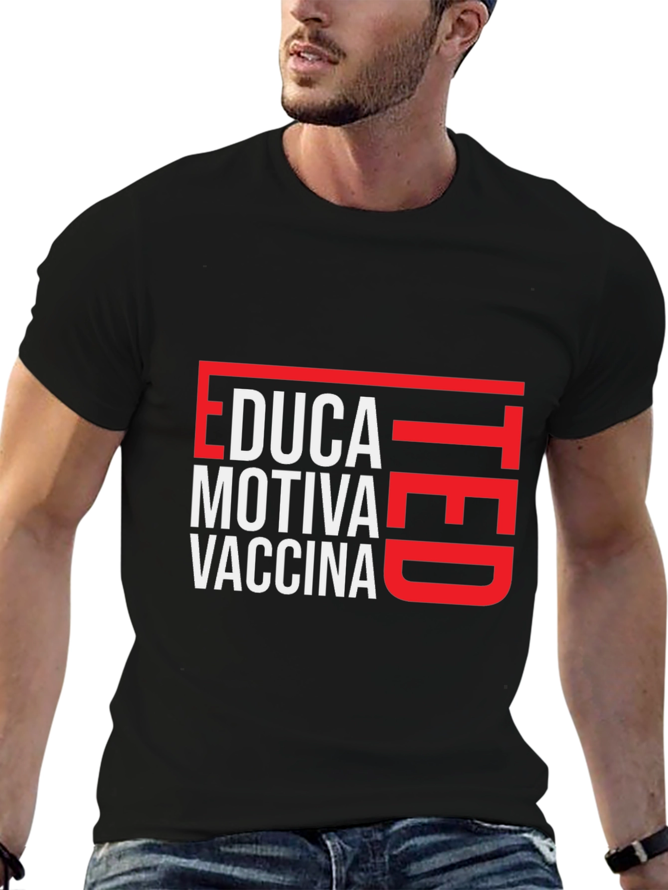 Black Educated Vaccinated T-Shirt view 6