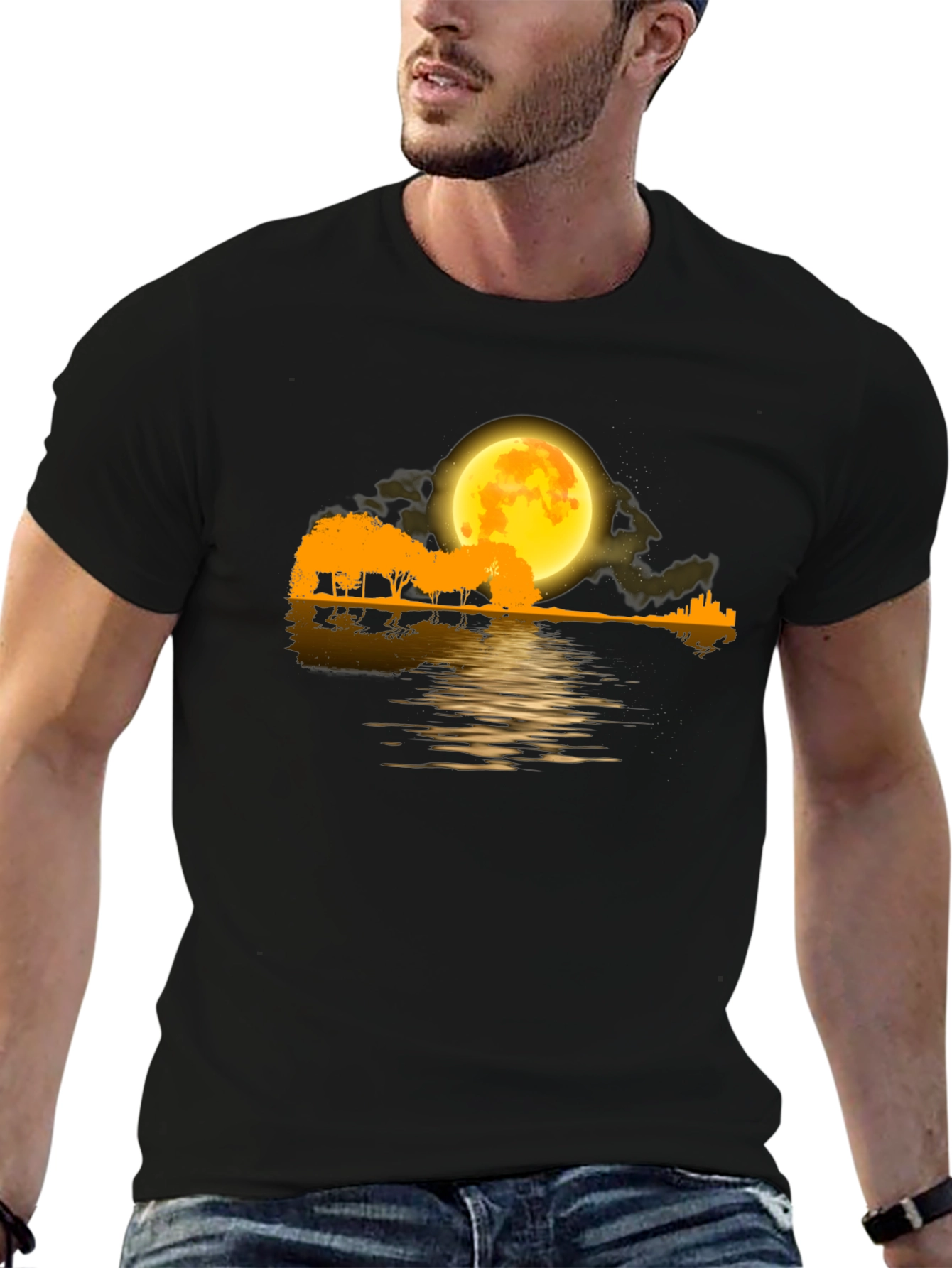 Black Moonlight Guitar T-Shirt view 6