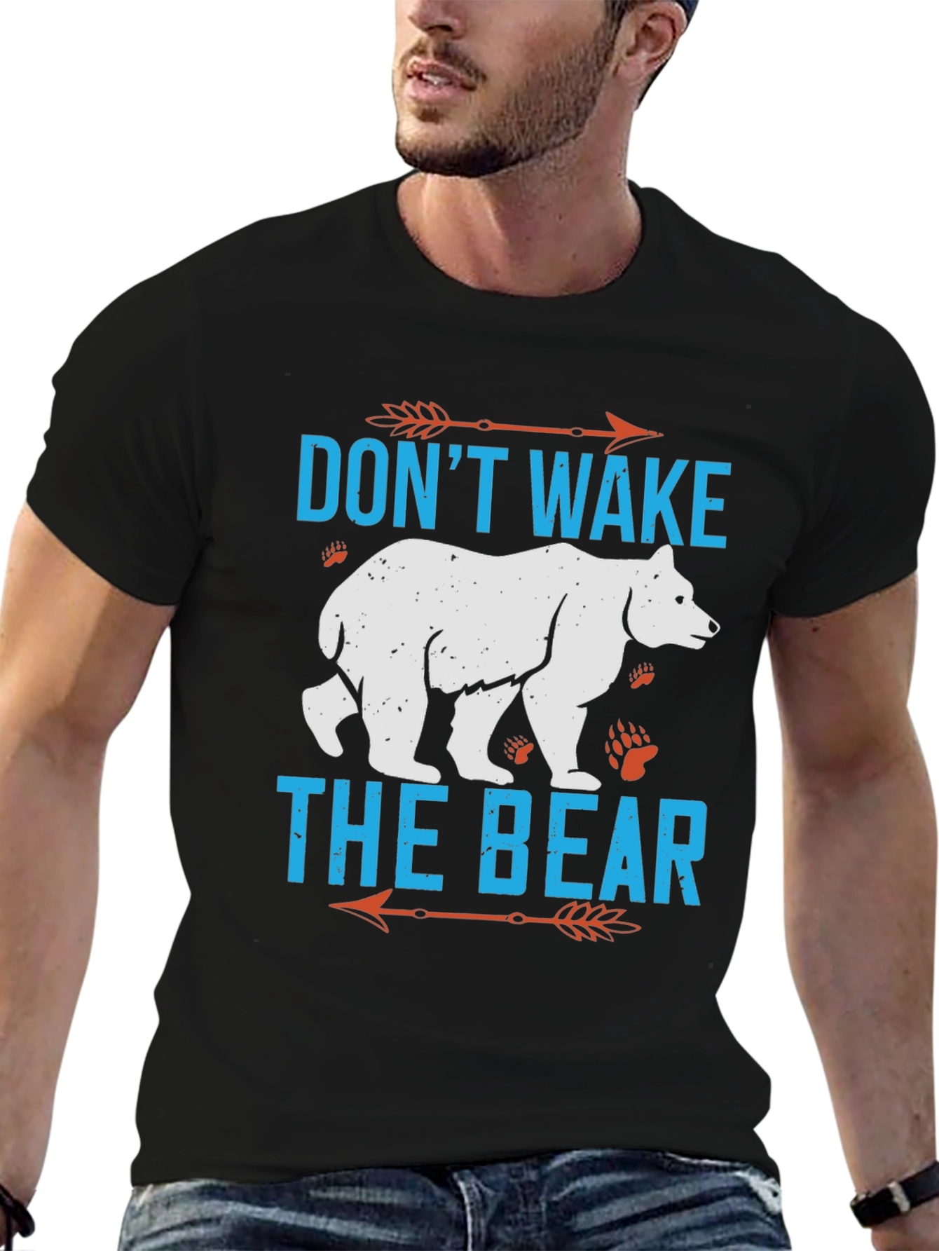 Black Don't Wake the Bear Graphic T-Shirt view 6
