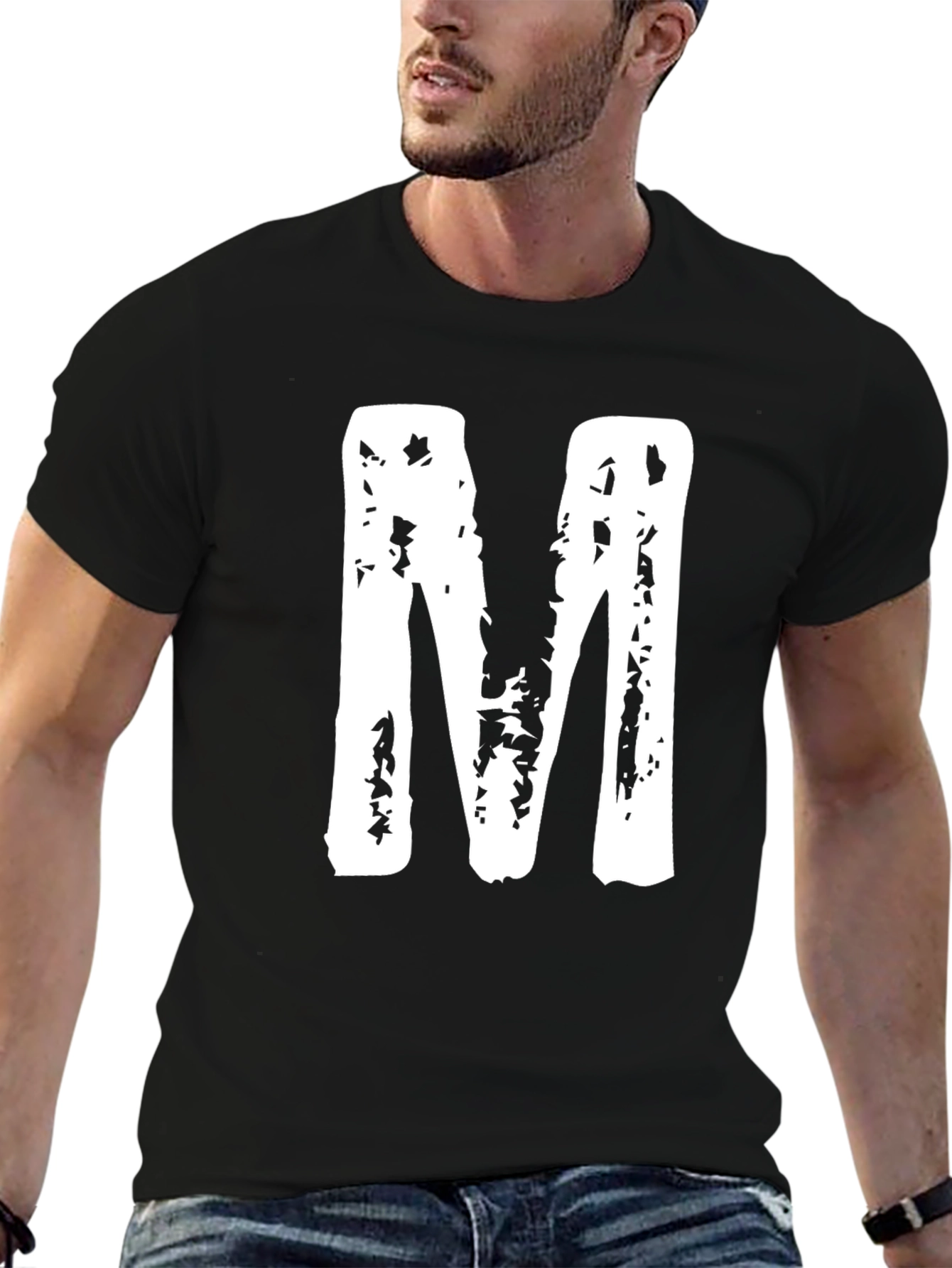 Bold "M" Graphic Tee - Unisex Black T-Shirt - 6