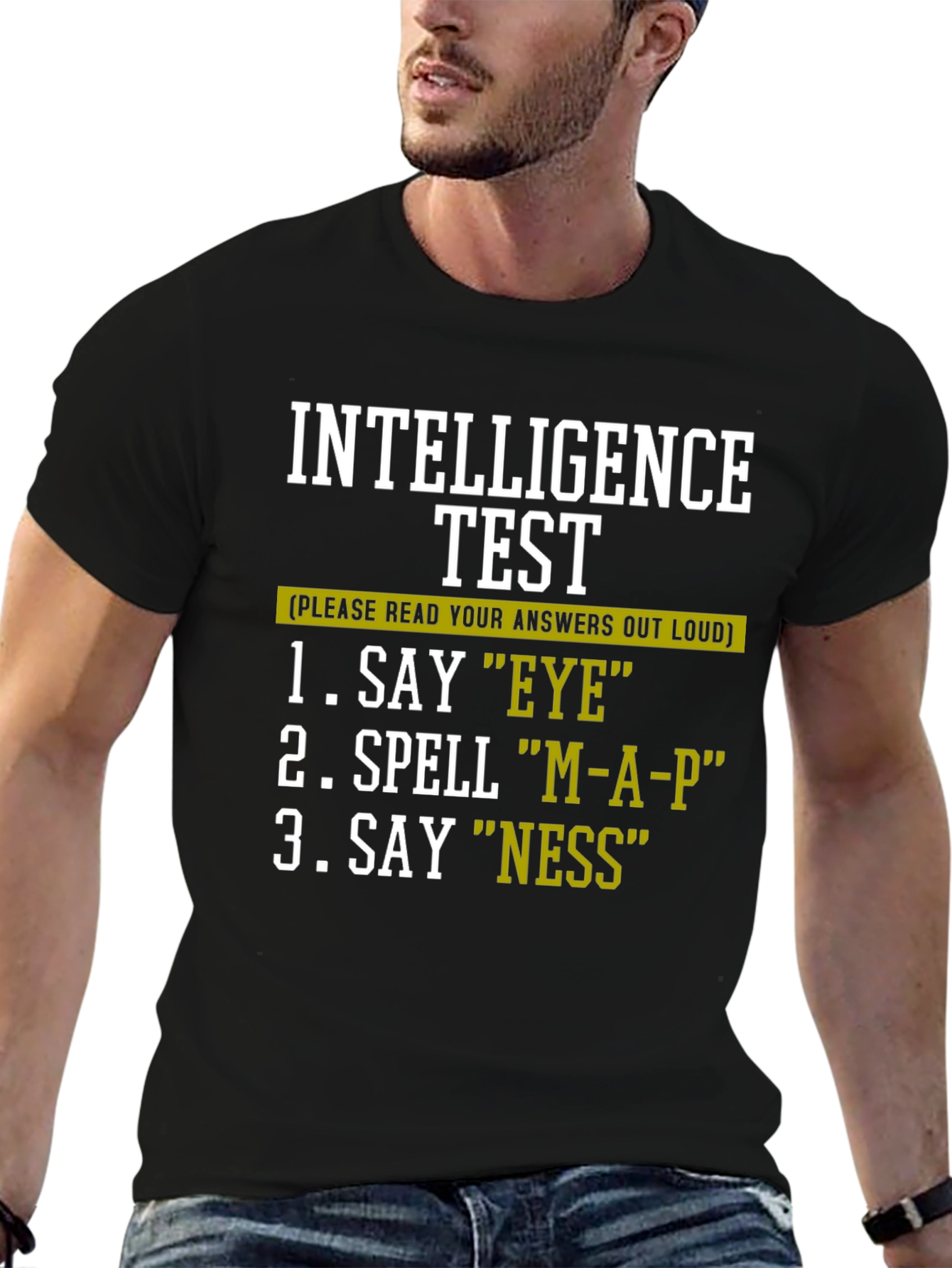 Black Intelligence Test Humor Tee view 6