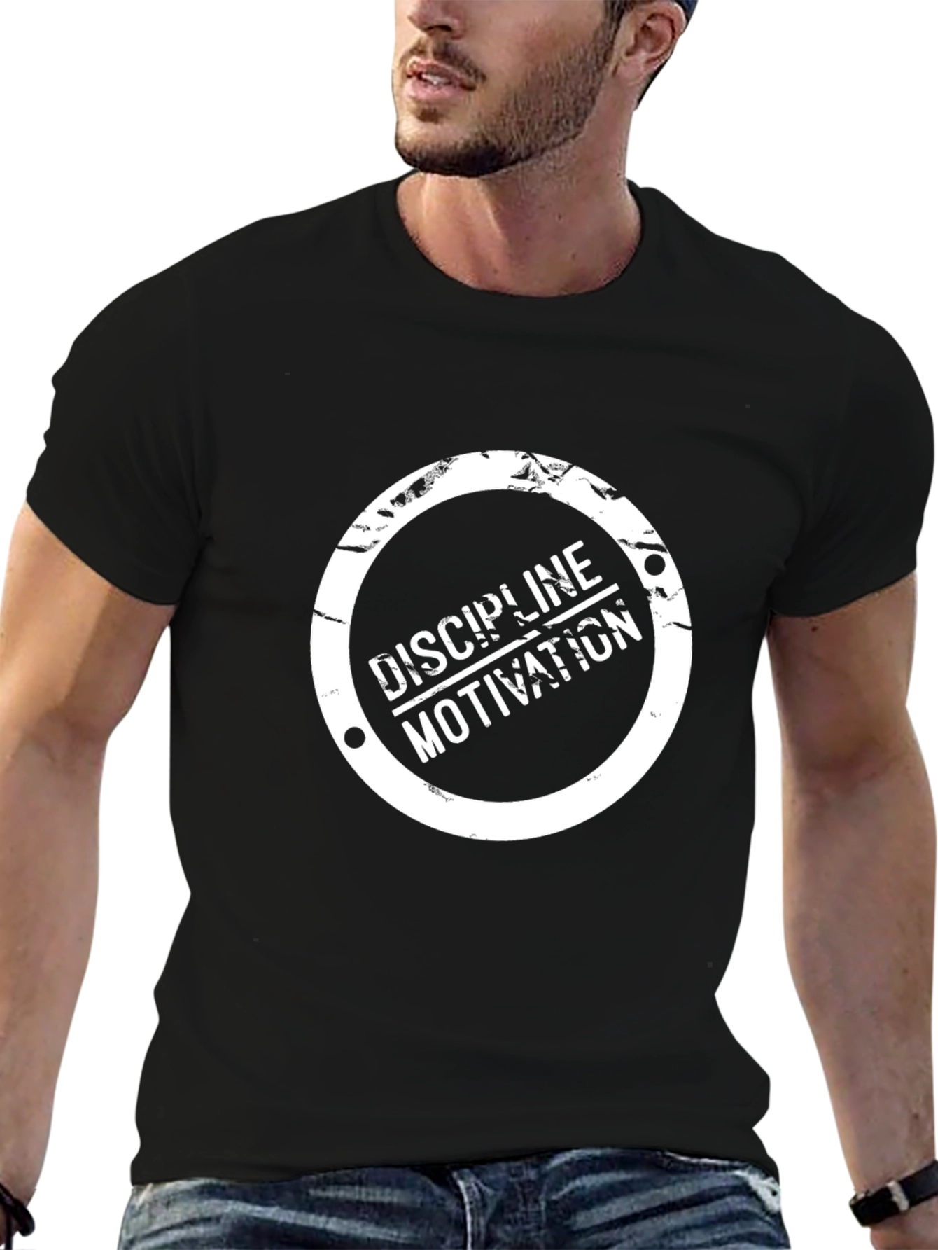 Black Discipline Motivation Graphic Tee view 6
