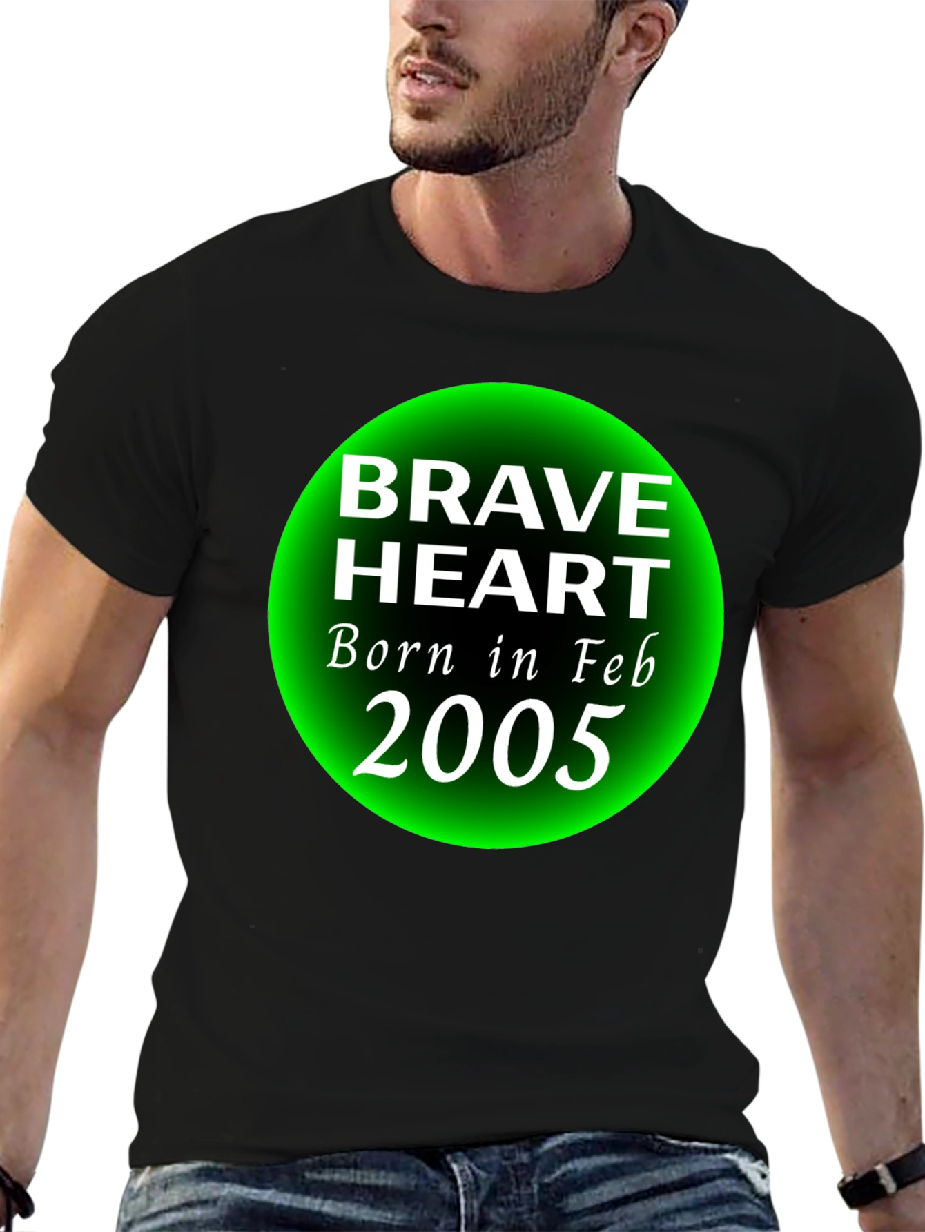 Brave Heart Born in Feb 2005 Black T-Shirt - 6