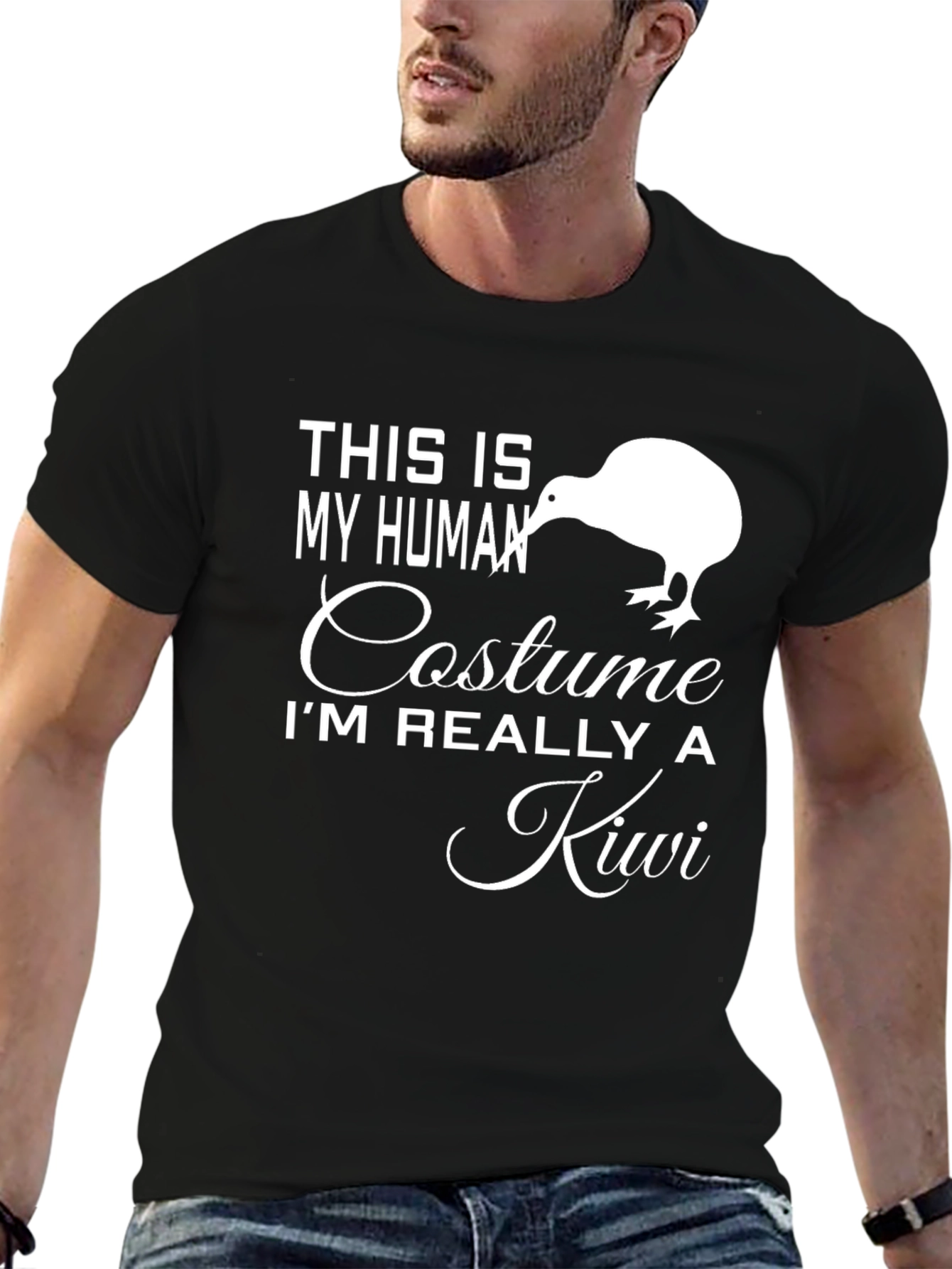 Black Human Costume - Kiwi T-Shirt view 6