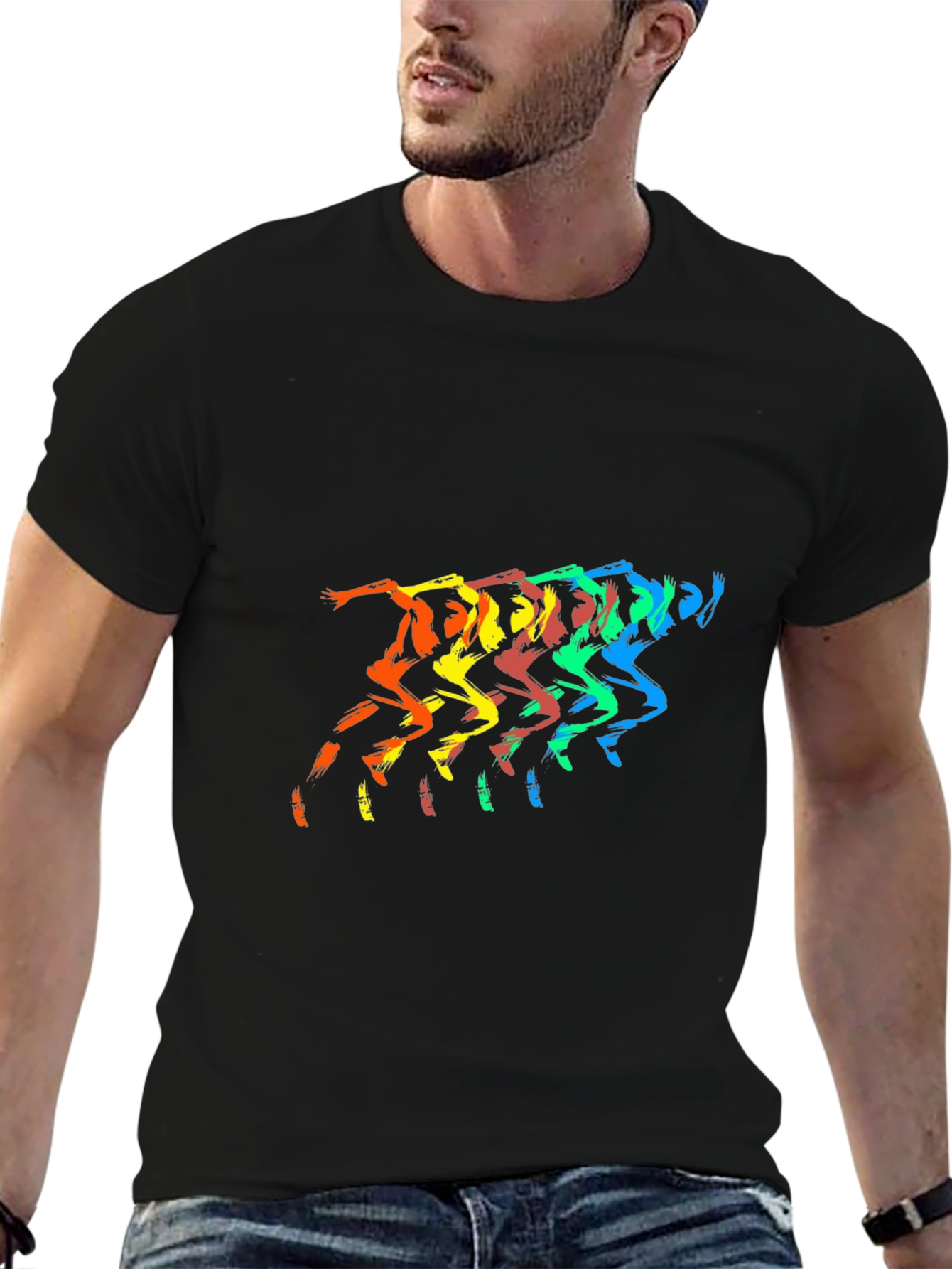 Black Rainbow Runner Black T-Shirt - Men's view 6