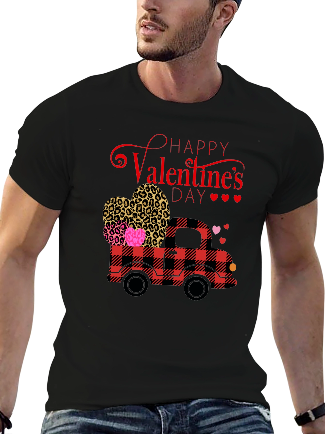 Black Valentine's Day Truck Graphic Tee view 6
