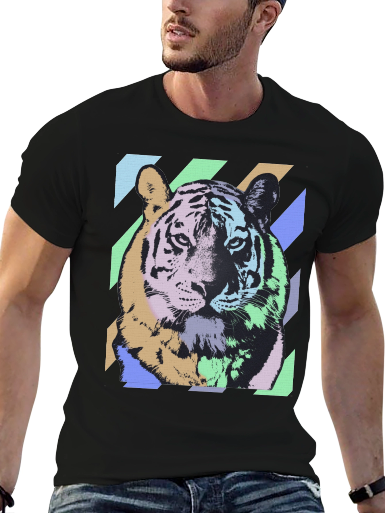 Black Tiger Graphic T-Shirt - Bold & Colorful Design view 6