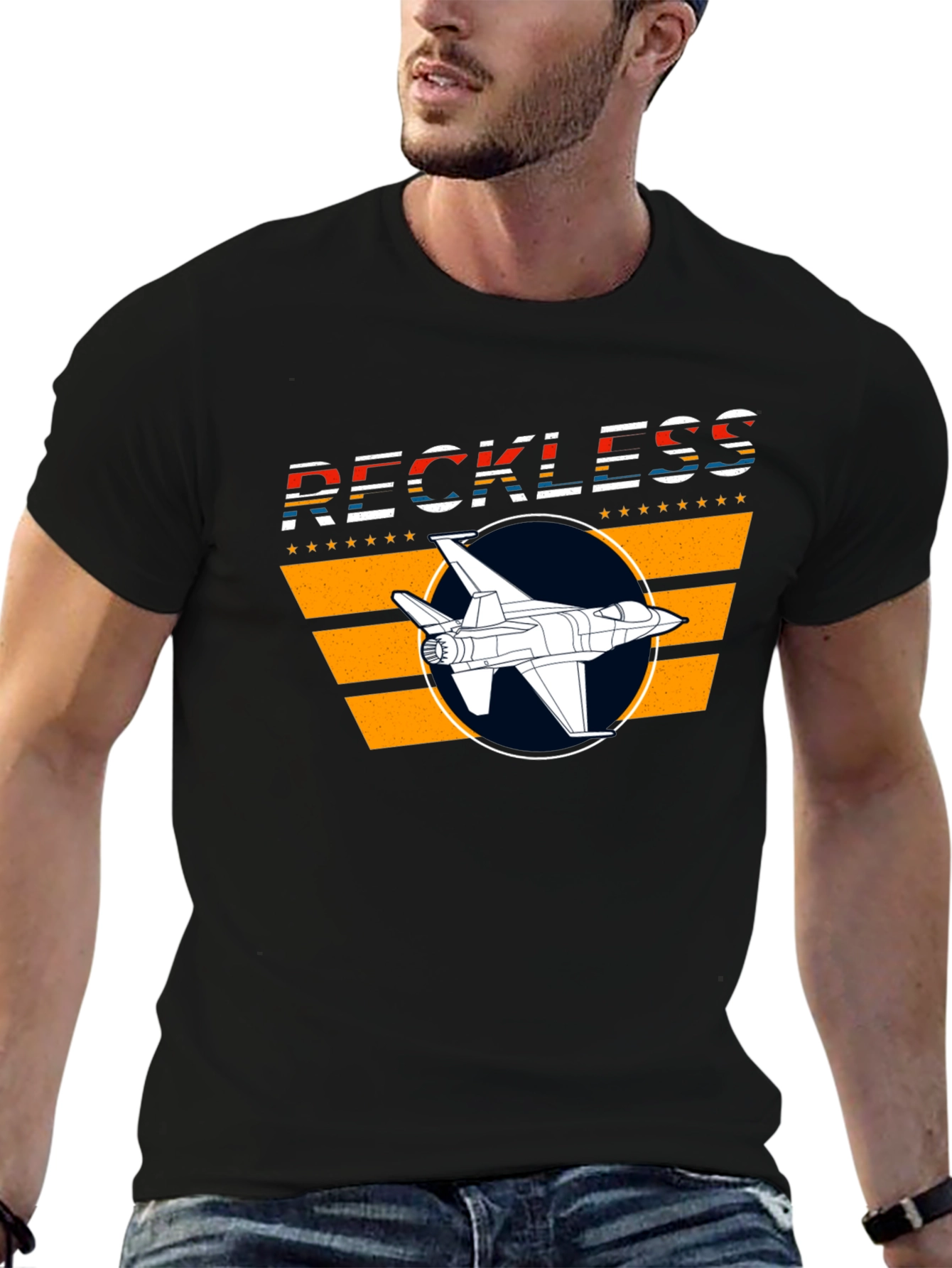 Black Reckless Jet Black Graphic T-Shirt view 6