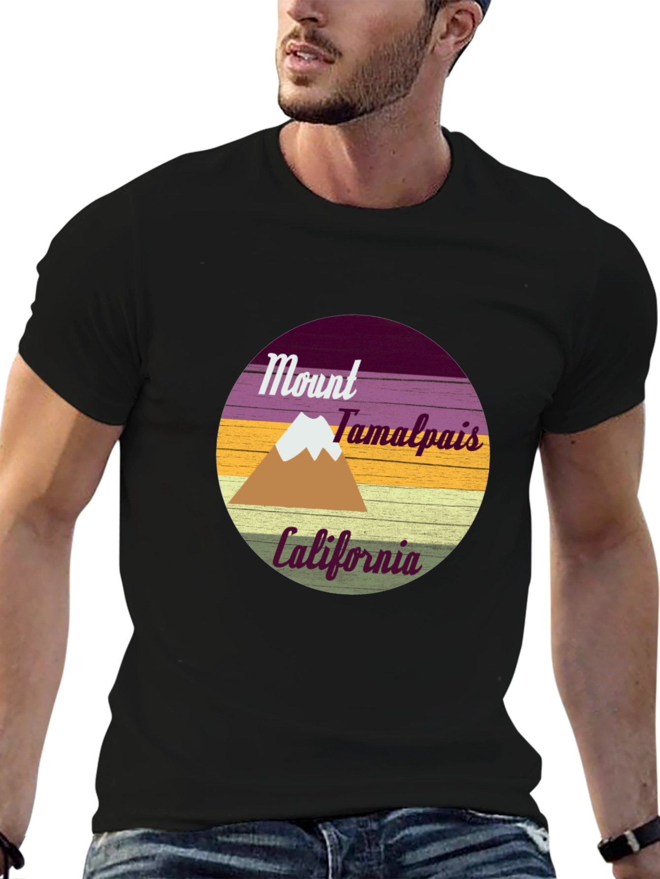 Black Mount Tamalpais California Graphic T-Shirt view 6