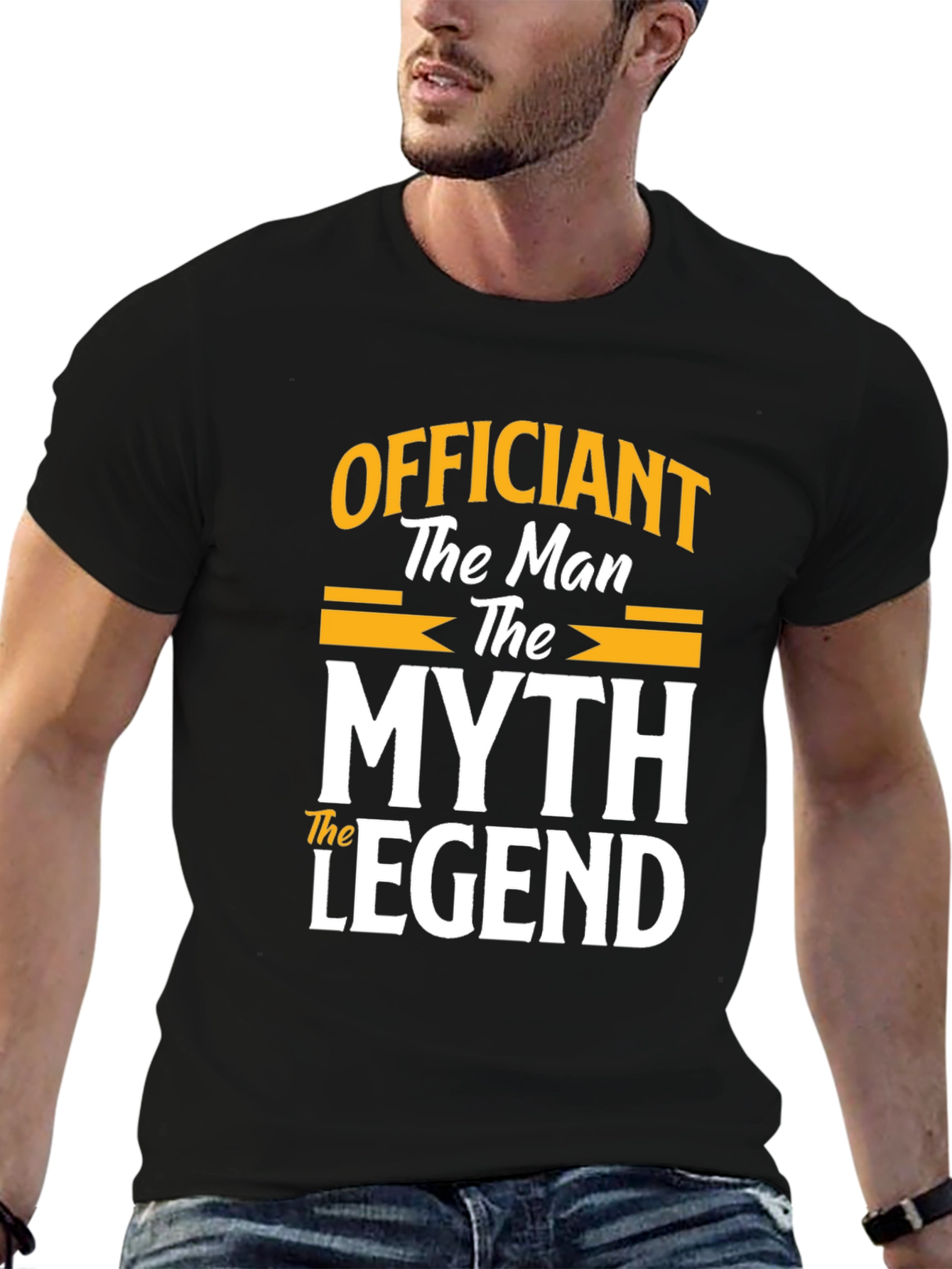 Black Officiant The Man, The Myth, The Legend Graphic Tee view 6