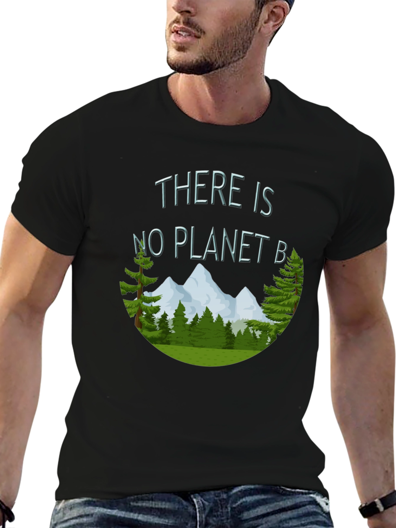 Black There is No Planet B Graphic Tee view 6