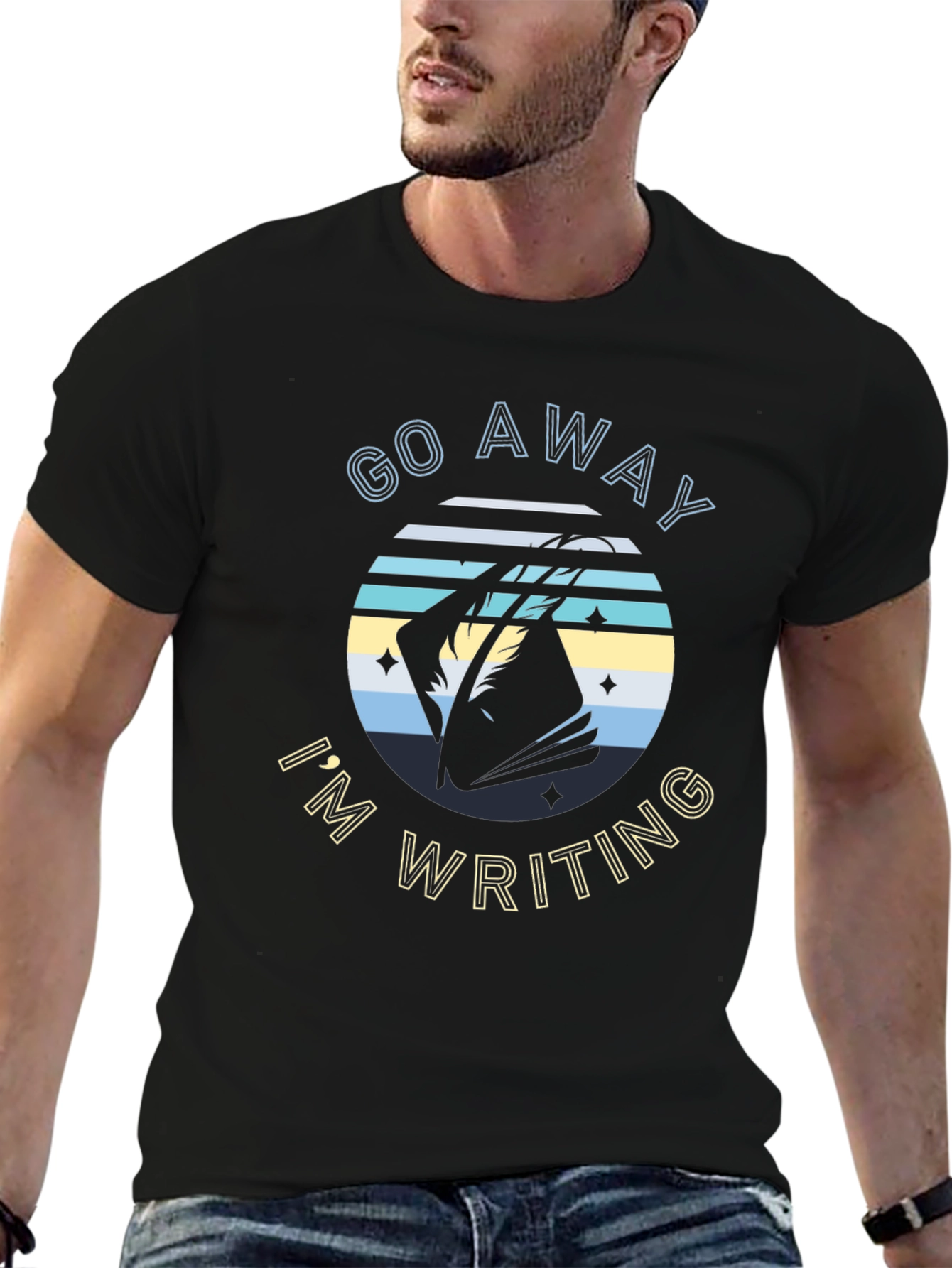 Go Away I'm Writing T-Shirt Novelist Writer Gift - 6