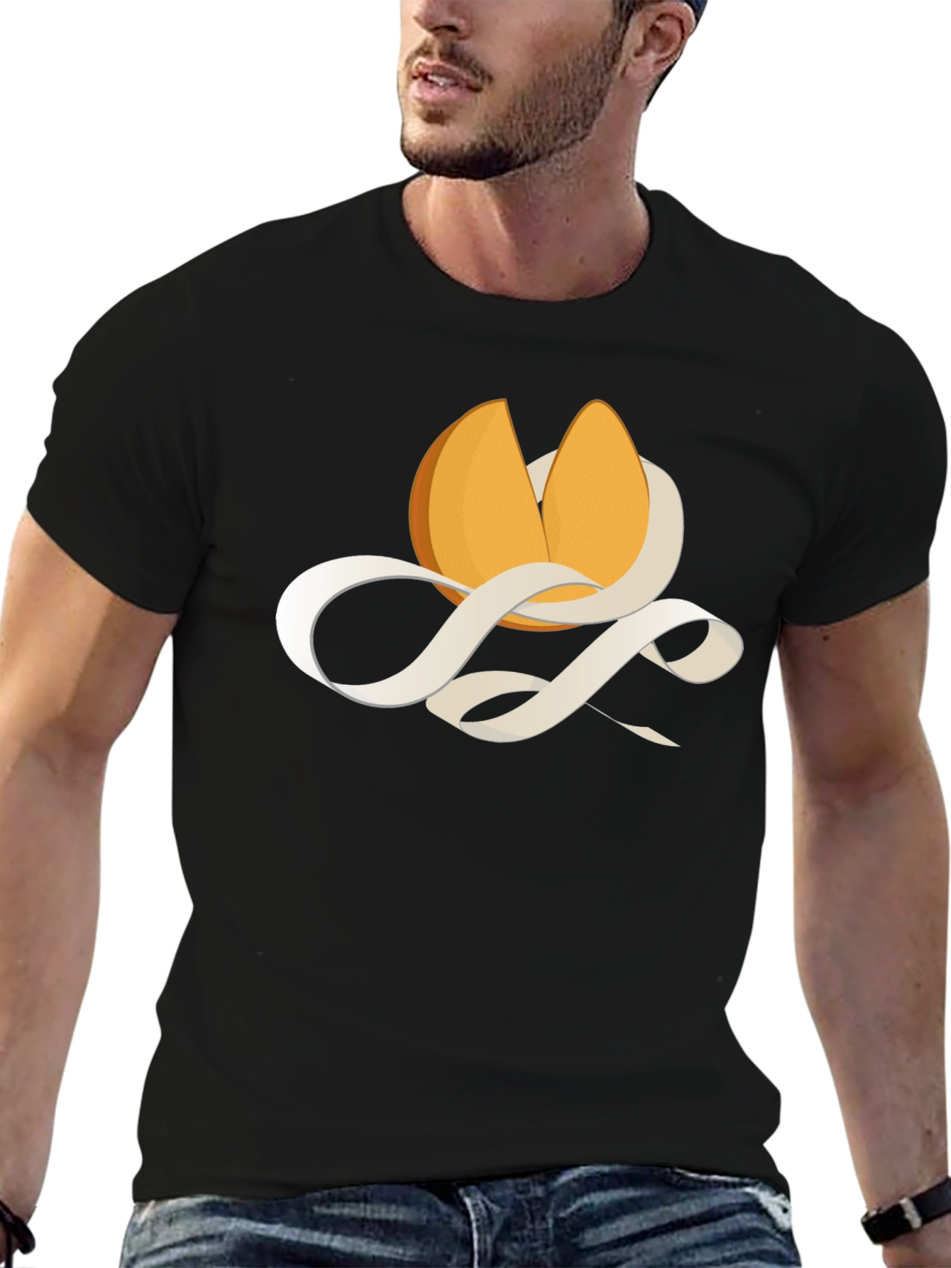 Black Fortune Cookie Graphic Tee - Mens Black T-Shirt view 6