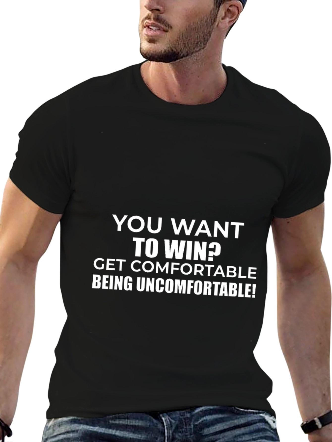Black Comfortable Uncomfortable Men's T-shirt view 6
