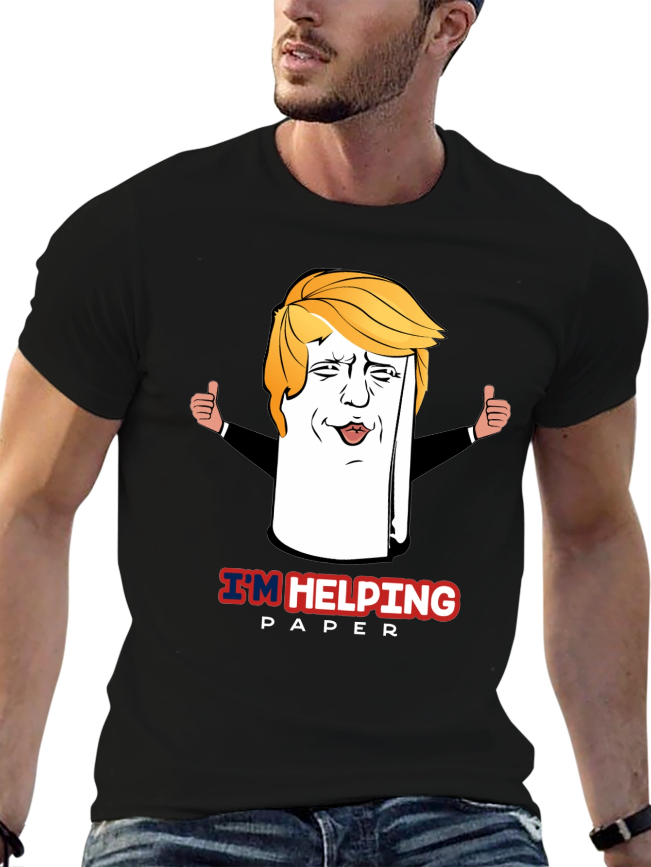 Black I'm Helping Paper - Funny Novelty T-Shirt view 6