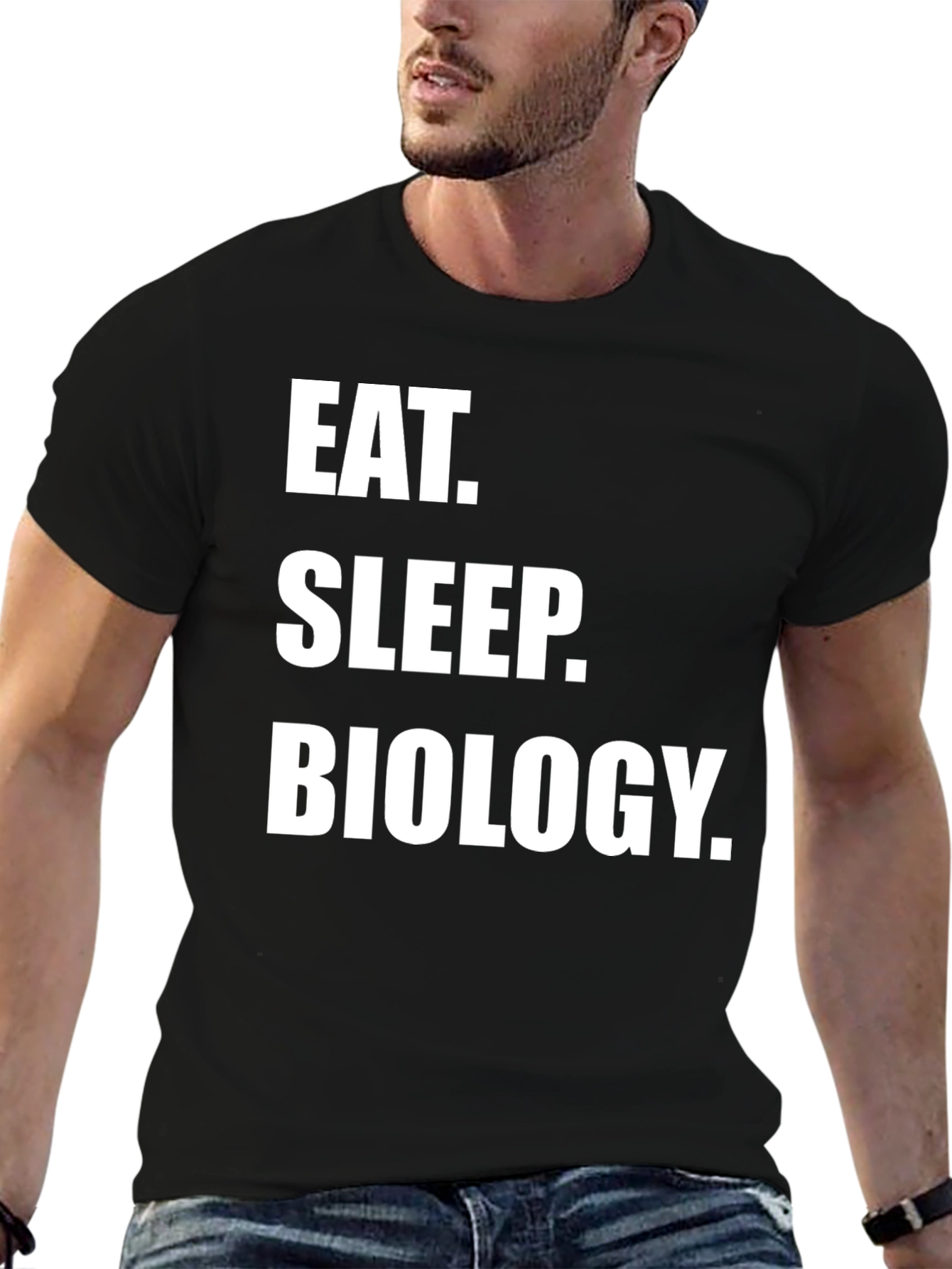 Black Eat Sleep Biology T-Shirt - Science Lover Tee view 6