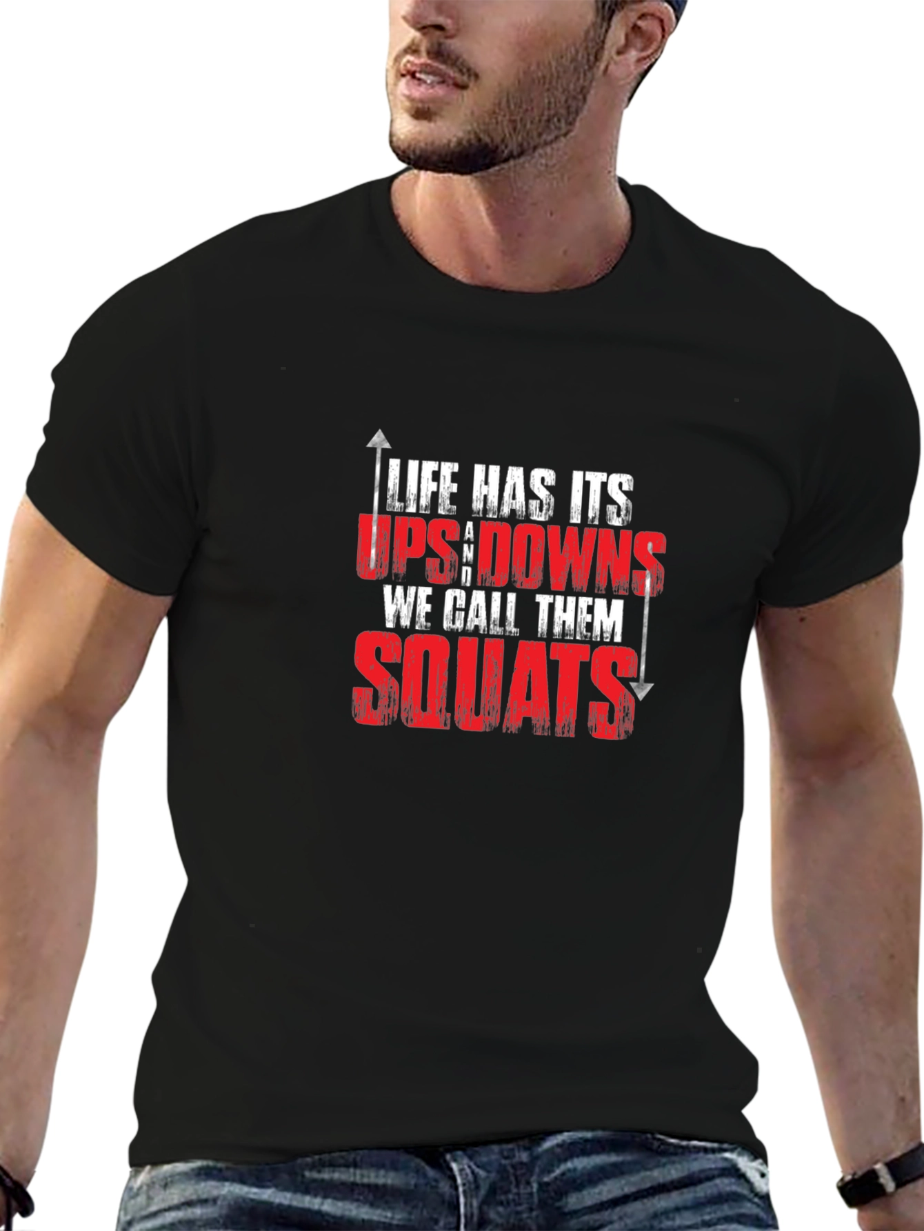 Black Life Has Its Ups and Downs Squats T-Shirt view 6
