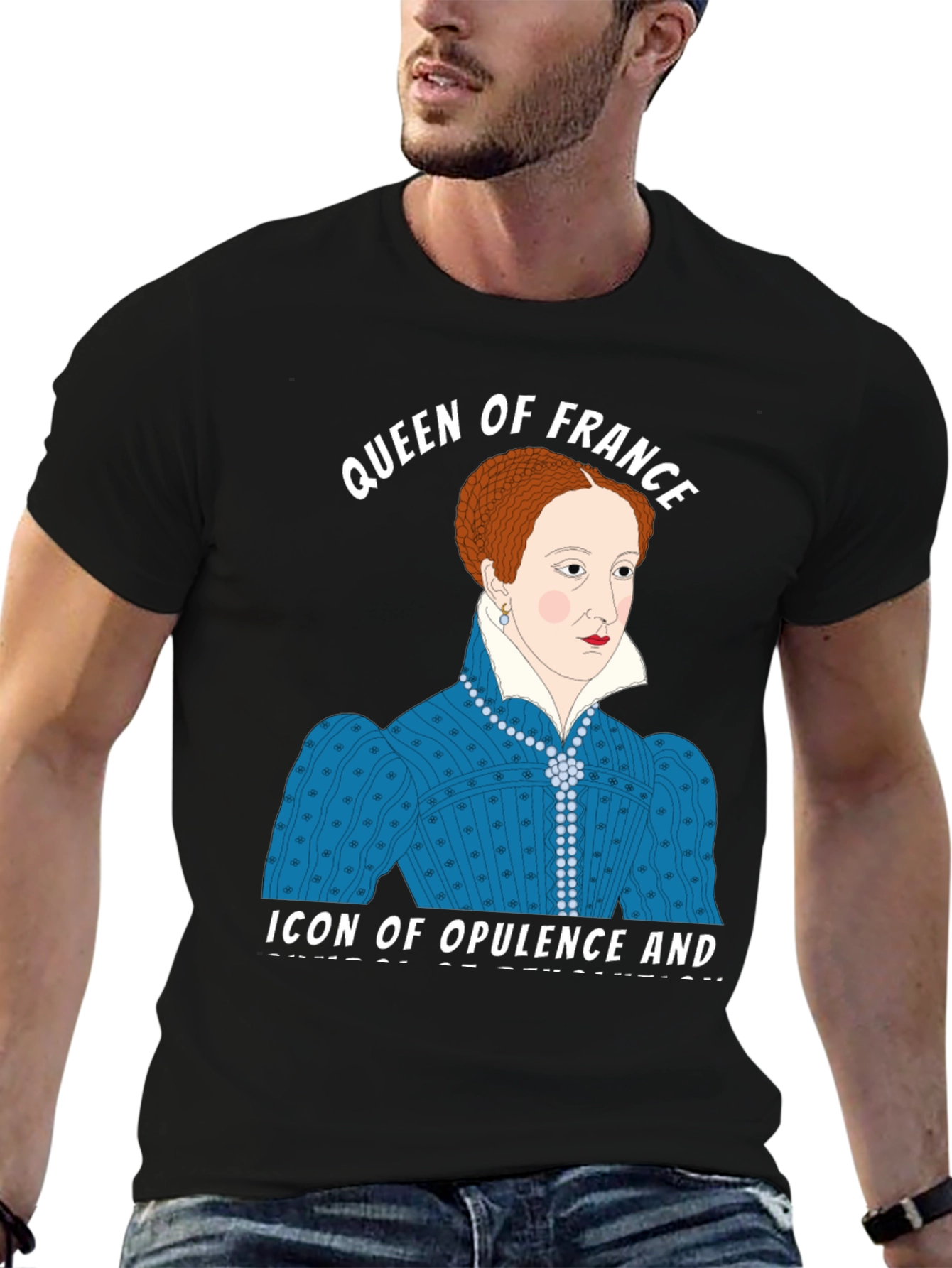 Black Queen of France Graphic T-Shirt view 6