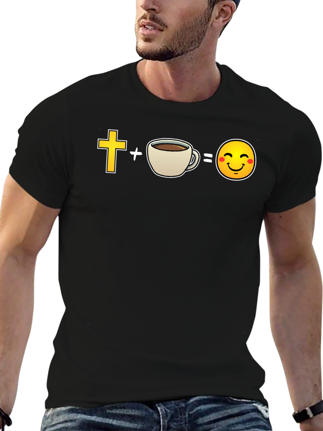 Black Christian Coffee Lover T-Shirt view 6