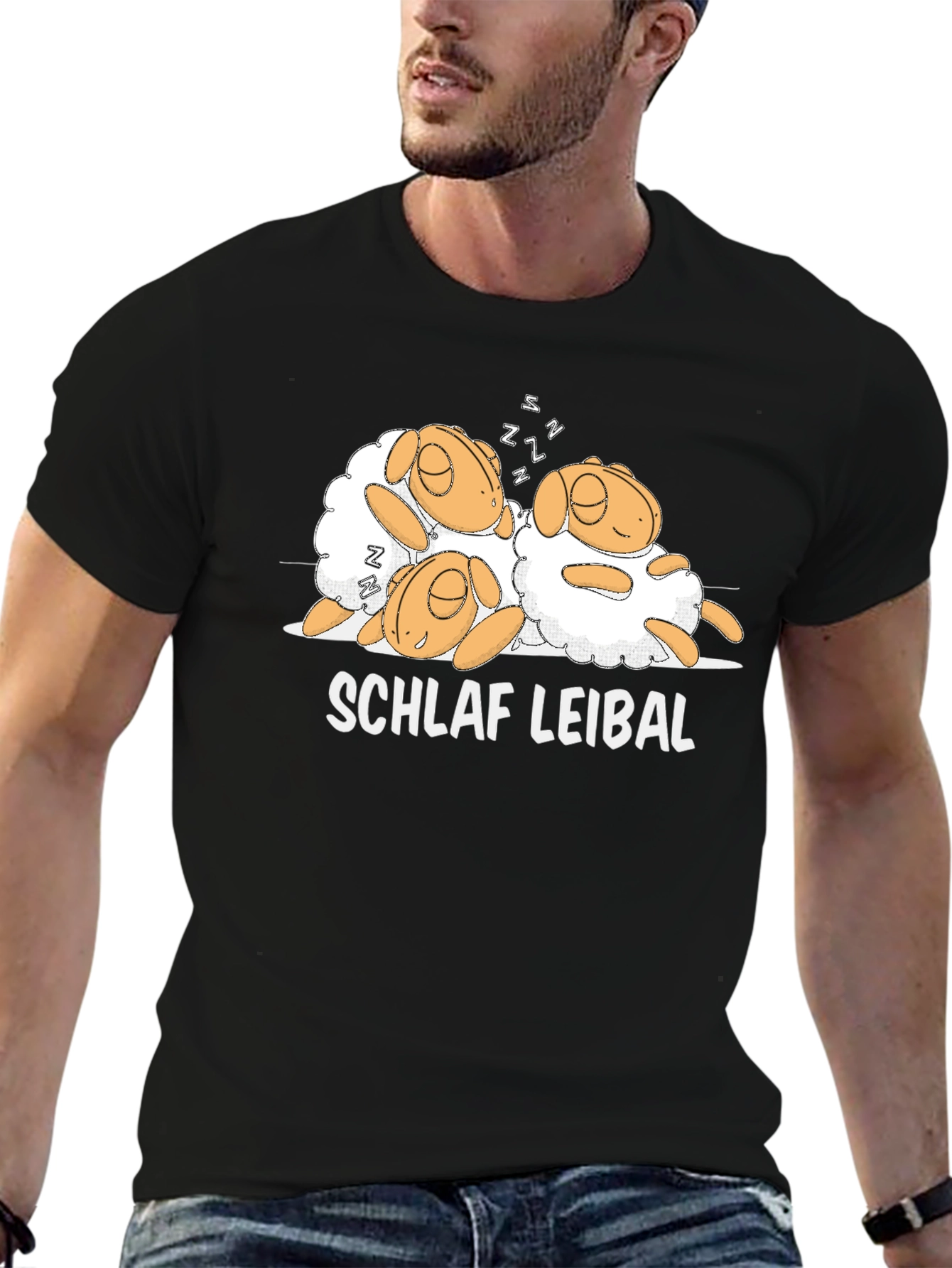 Black Schlaf Leibal Sheep T-Shirt view 6