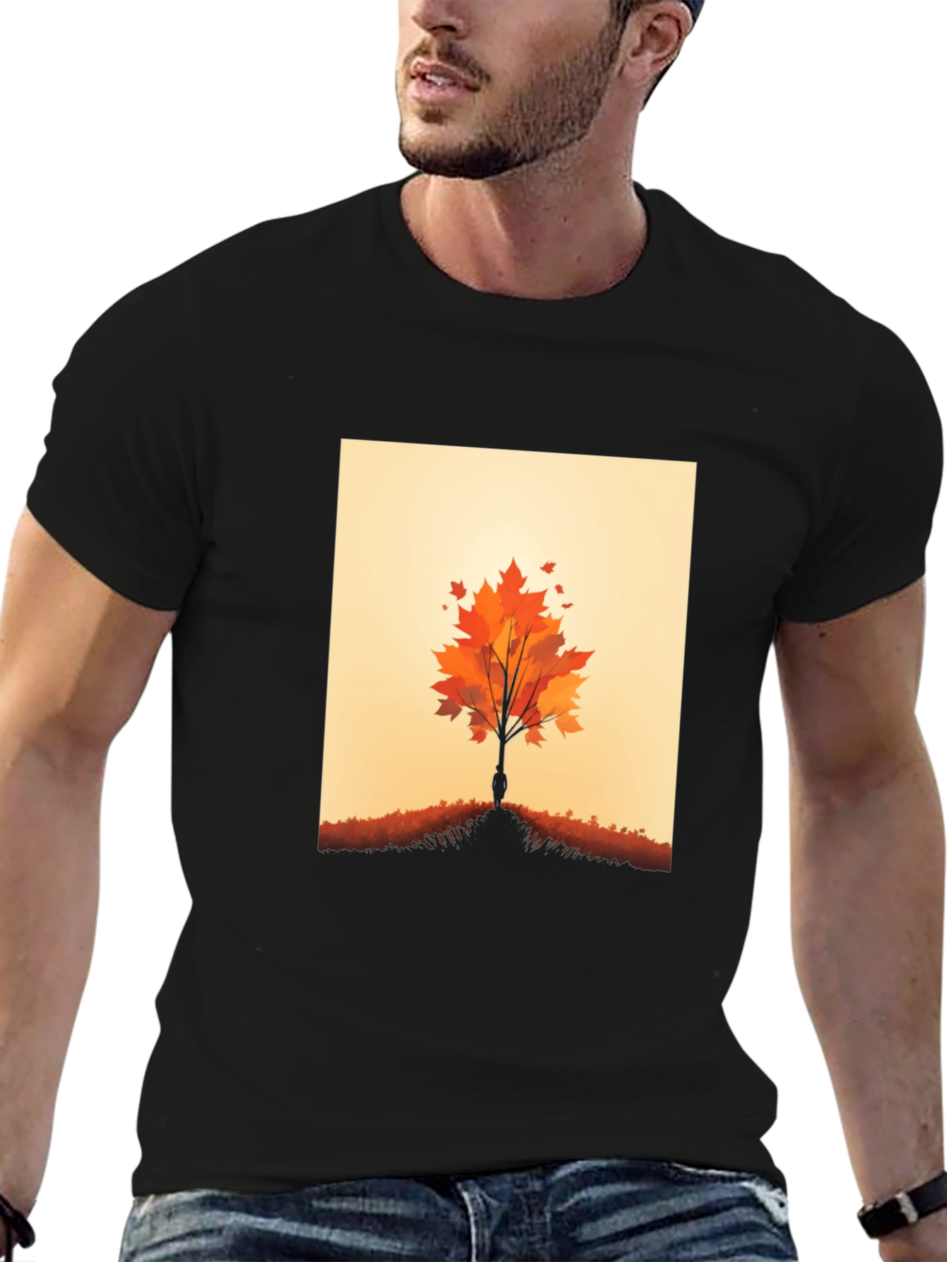Black Autumn Tree Graphic Tee - Nature Inspired Design view 6