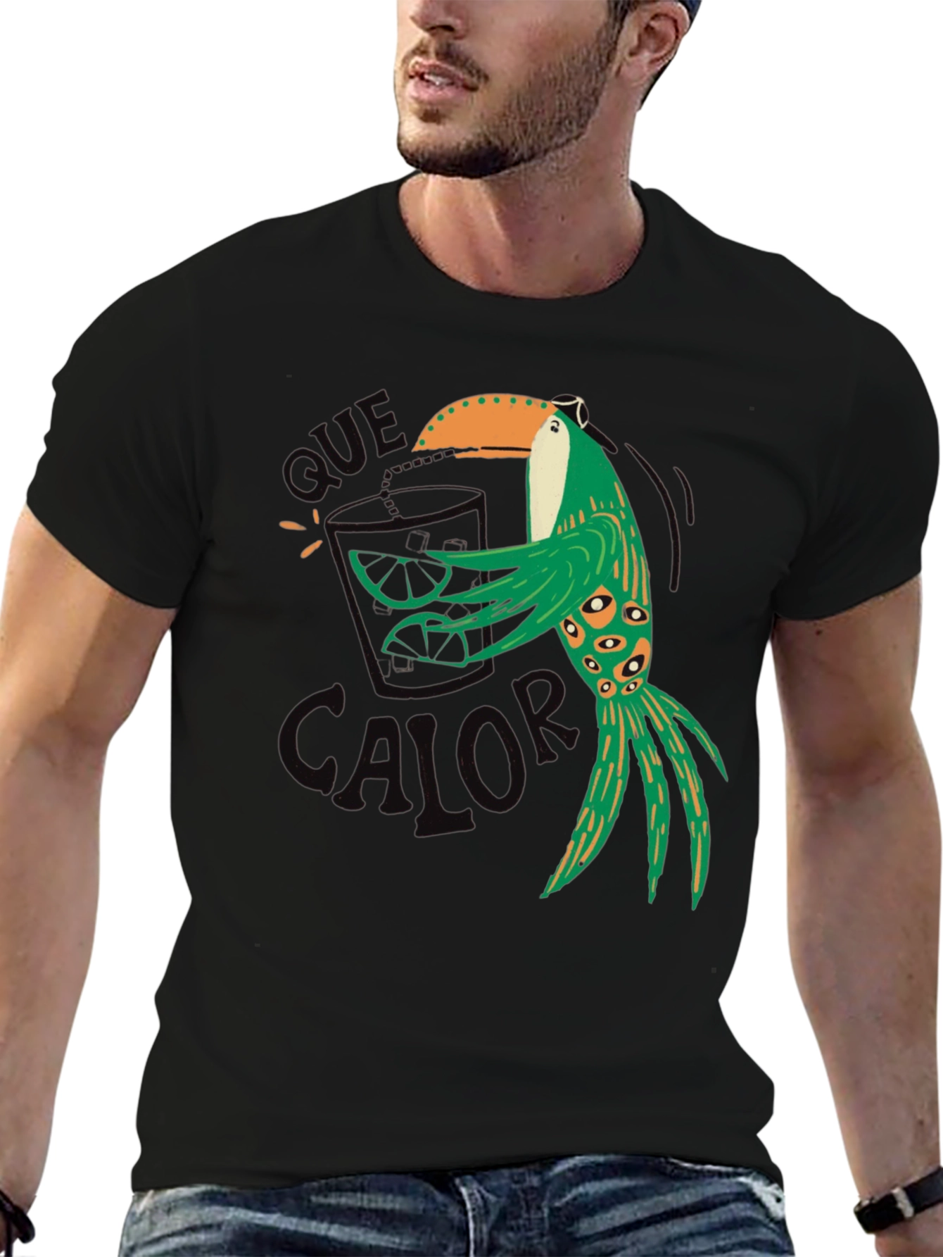 Black Tropical Toucan T-Shirt - Que Calor! view 6