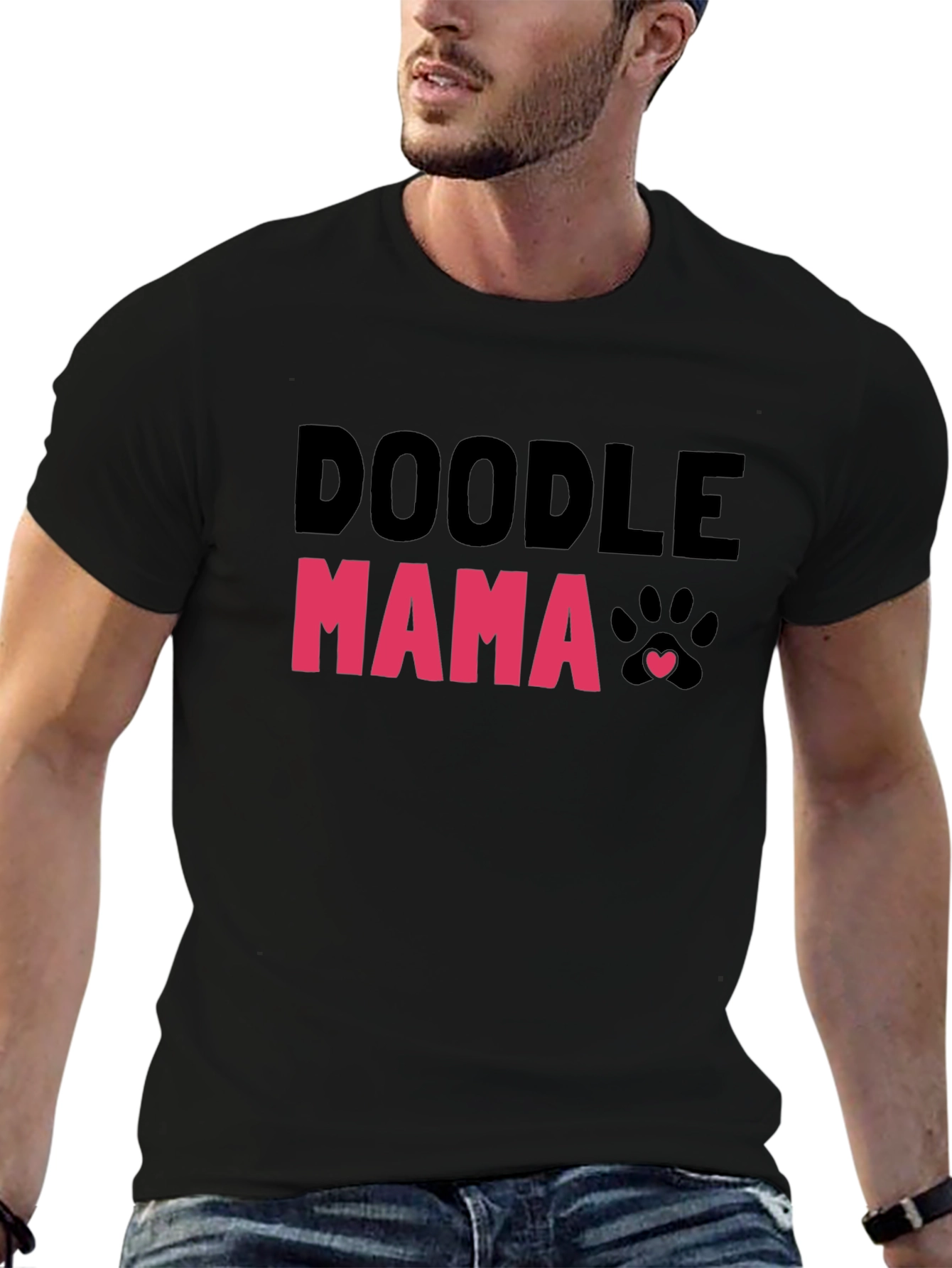 Black Doodle Mama T-Shirt - Cute Dog Lover Tee view 6