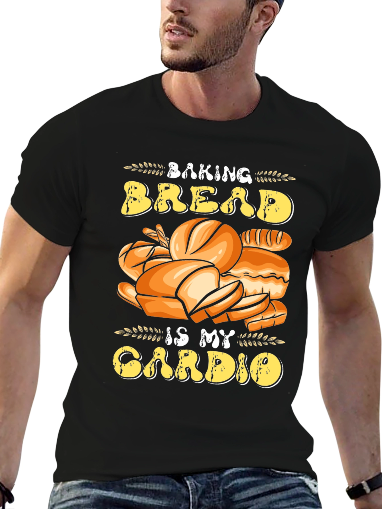 Black Baking Bread is My Cardio T-Shirt view 6