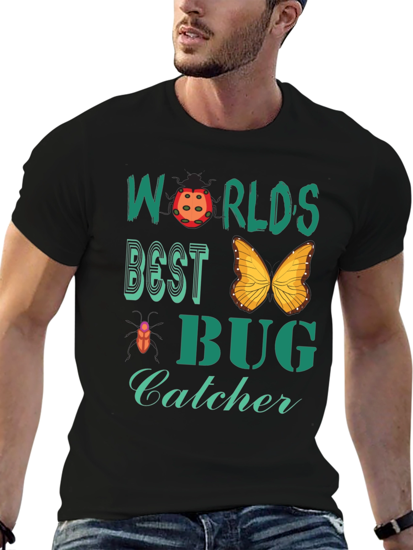 Black World's Best Bug Catcher Graphic Tee view 6
