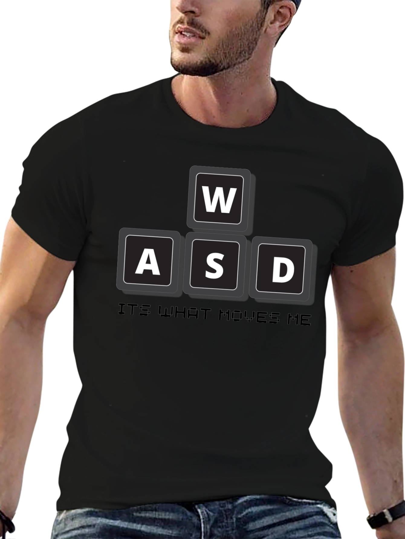 Black Gamer WASD T-Shirt - It's What Moves Me view 6