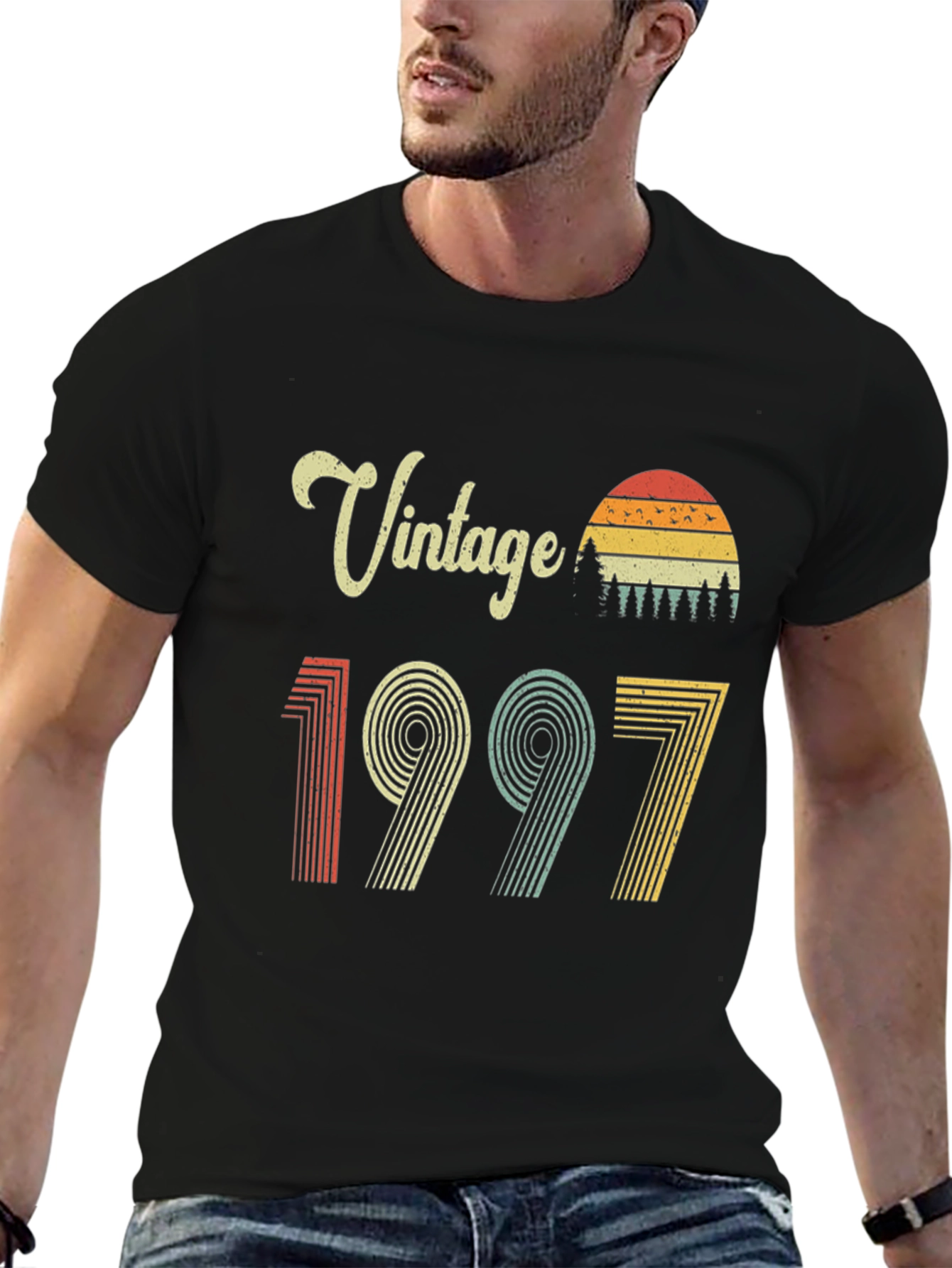 Black Vintage 1997 Birthday T-Shirt, Retro Style, Soft Cotton view 6