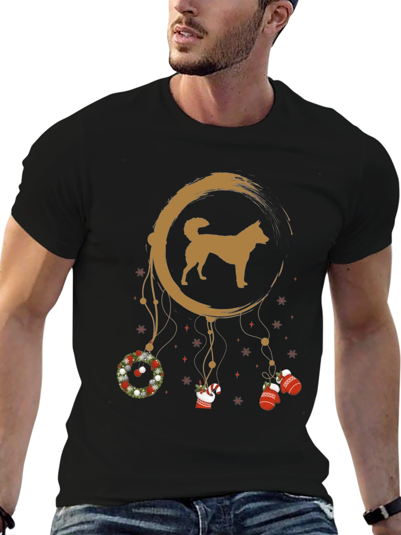 Black Dog Dream Catcher T-Shirt view 6