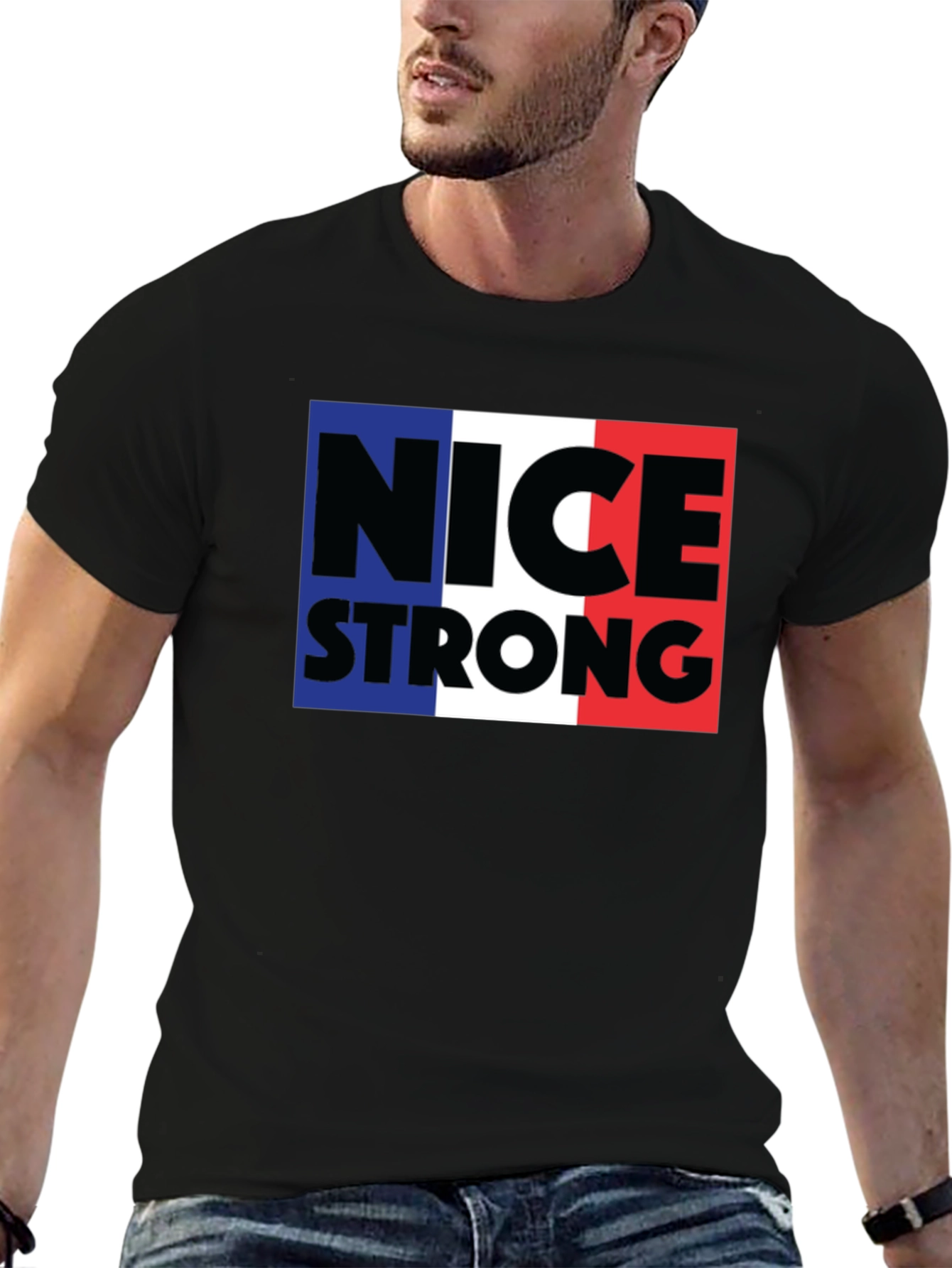 Black Nice Strong T-Shirt France Colors view 6