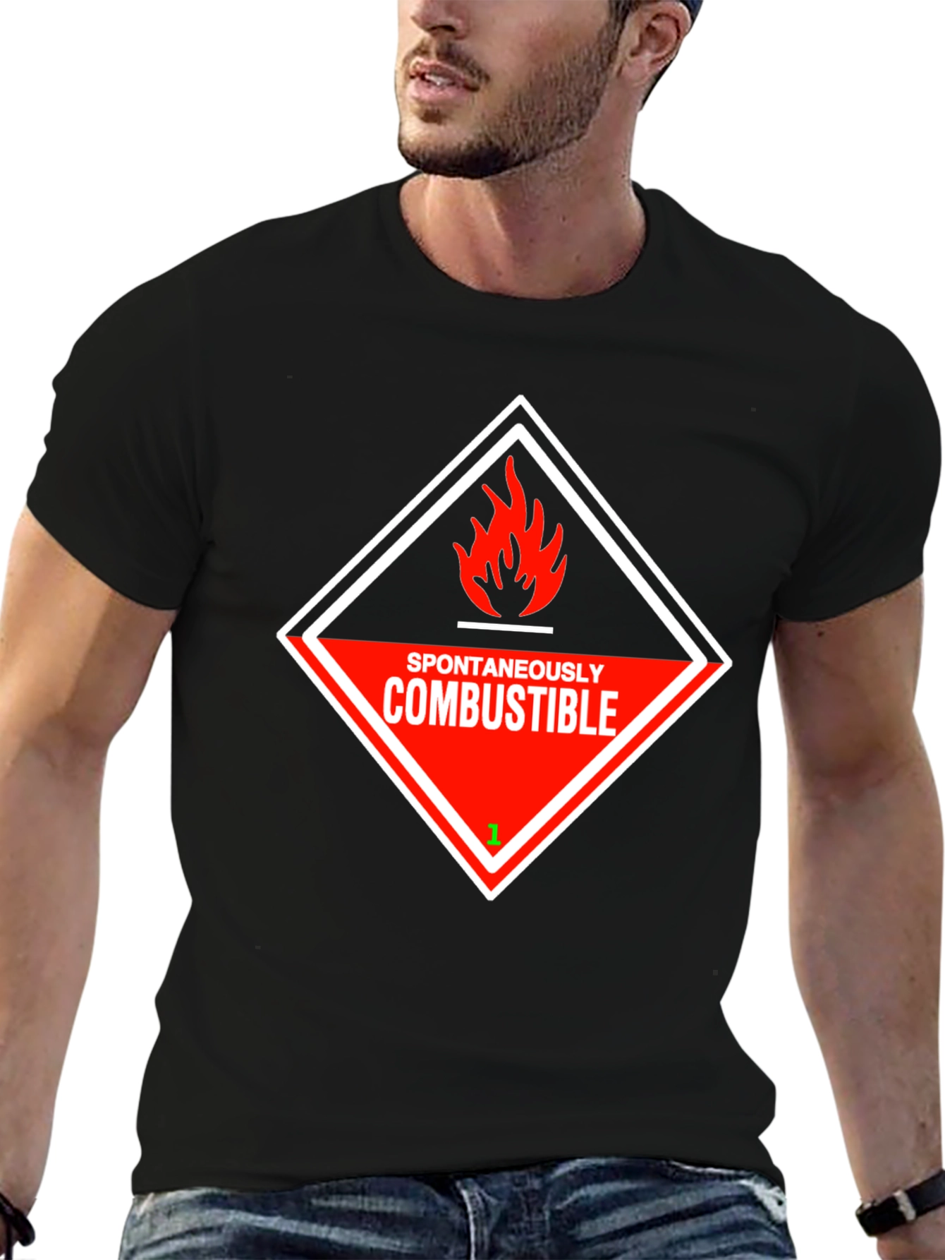 Black Spontaneously Combustible Graphic T-Shirt view 6