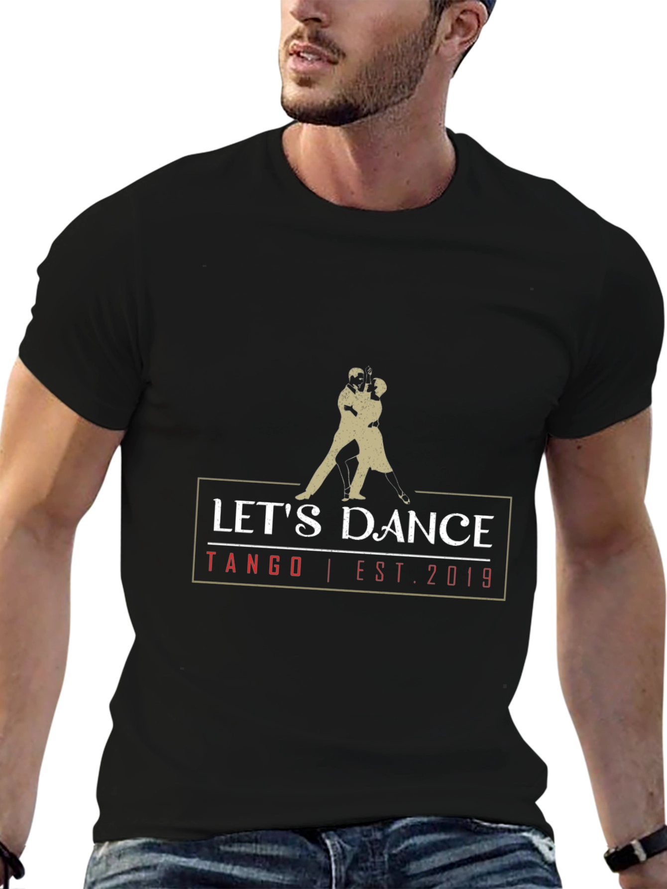 Black Let's Dance Tango Est. 2019 Black T-Shirt view 6
