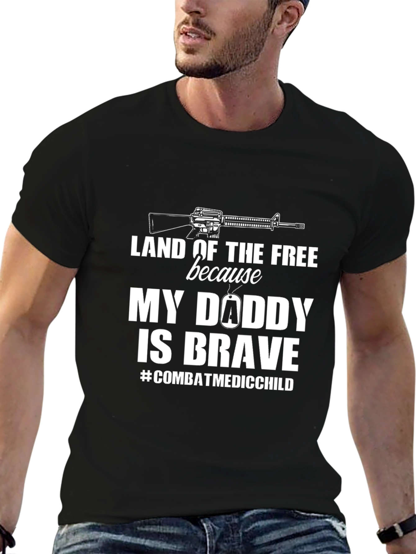 Black Land of the Free T-Shirt view 6