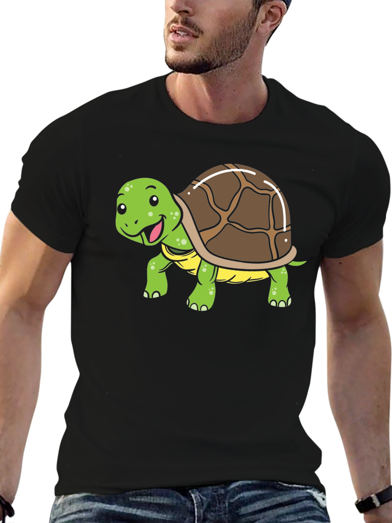 Black Cute Turtle Graphic T-Shirt view 6