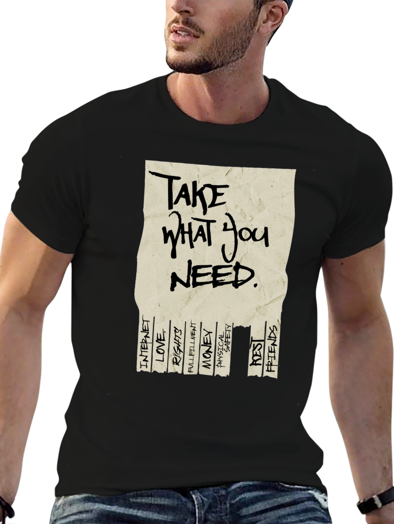 Black Take What You Need Graphic T-Shirt view 6