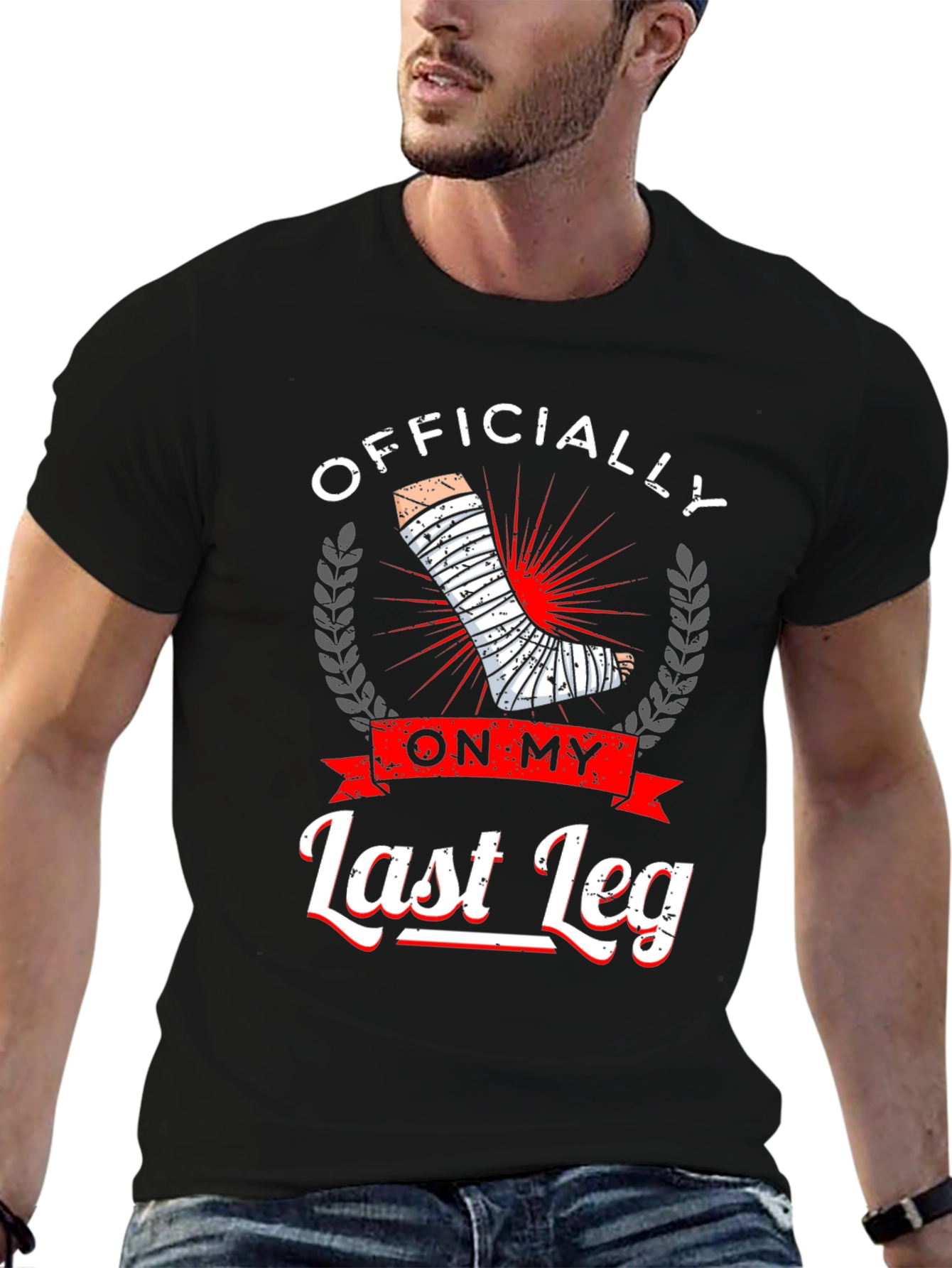 Black Officially On My Last Leg Graphic T-Shirt view 6