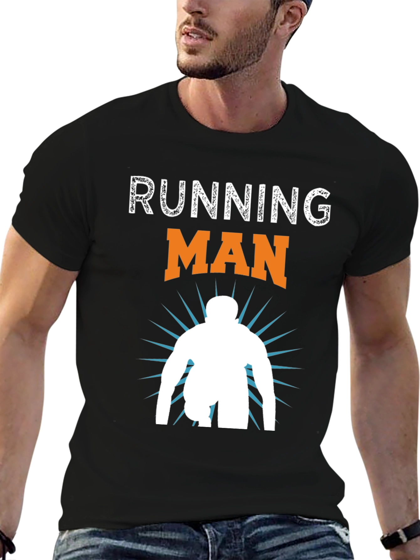 Running Man Graphic T-Shirt - Athletic Sportswear - 6
