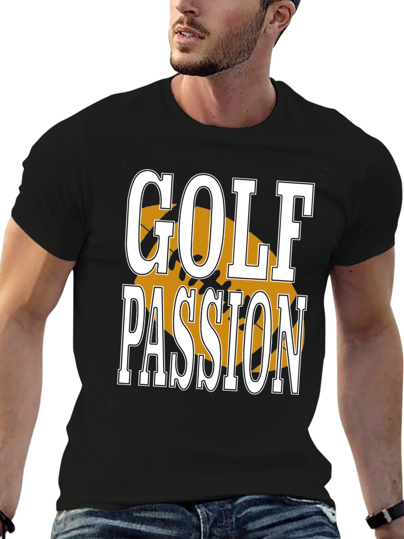 Black Golf Passion Tee - Sporty Graphic T-Shirt view 6