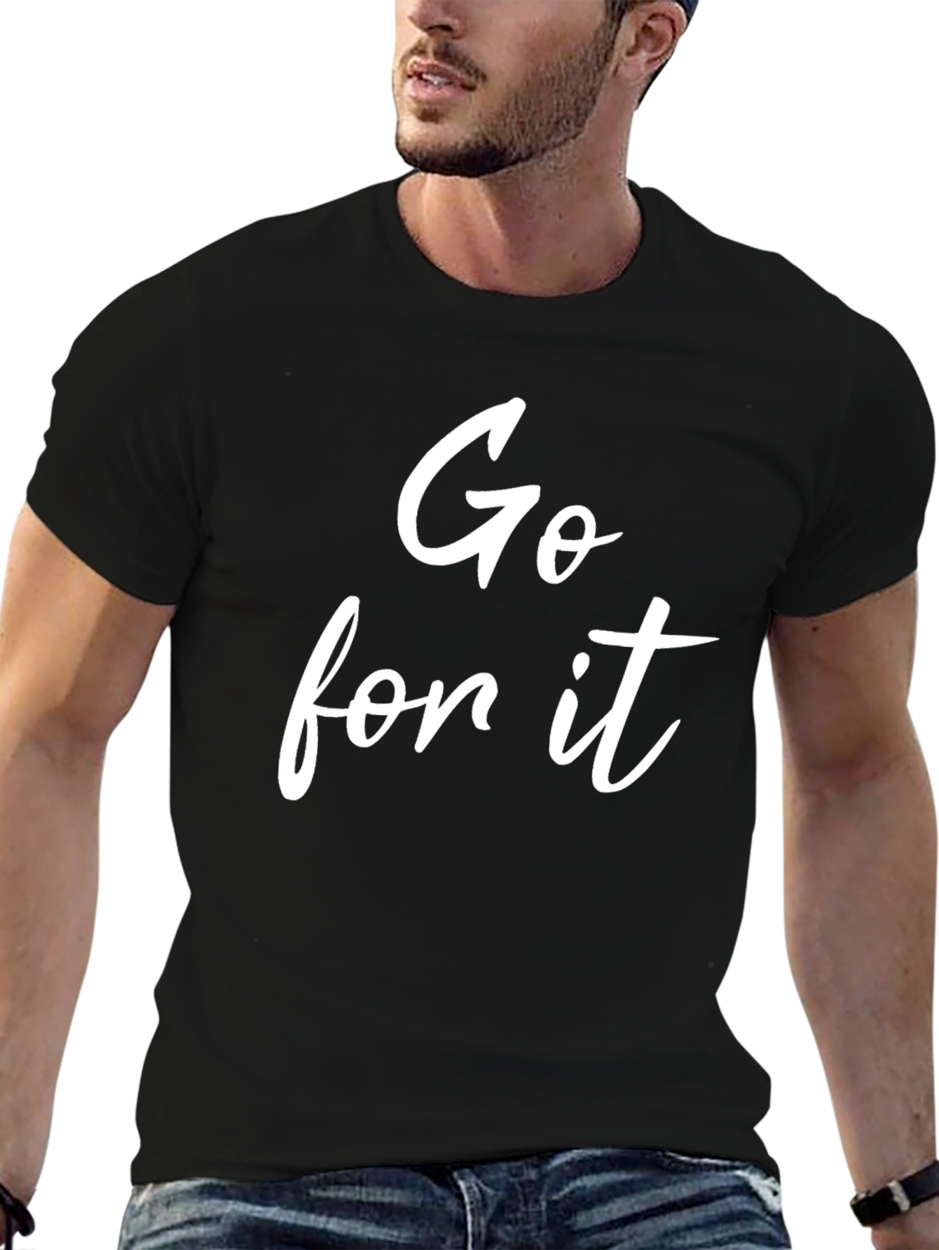 Black Go for It Black Graphic Tee - Motivational Shirt view 6