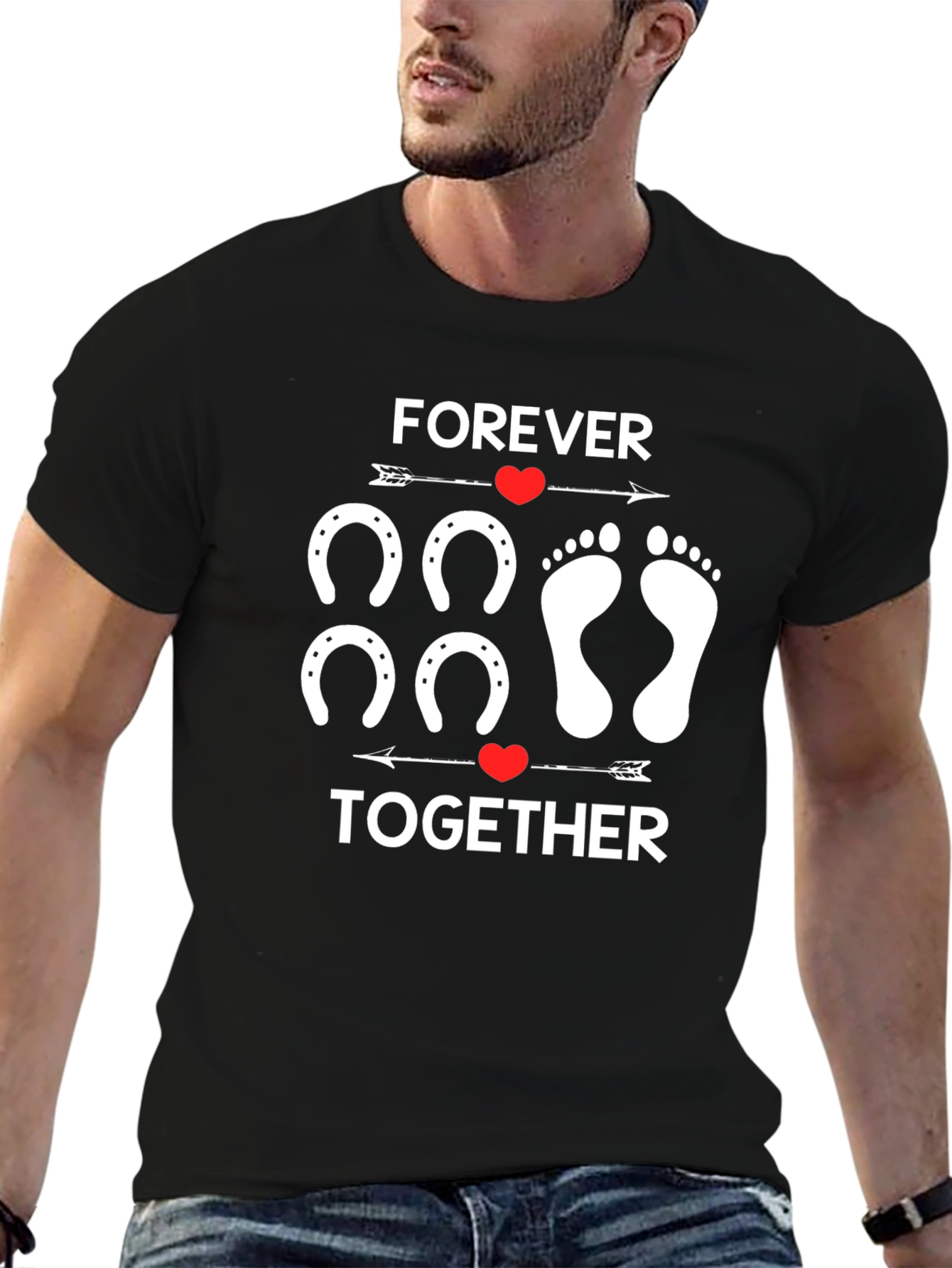 Black Forever Together Graphic T-Shirt - Couples Tee view 6