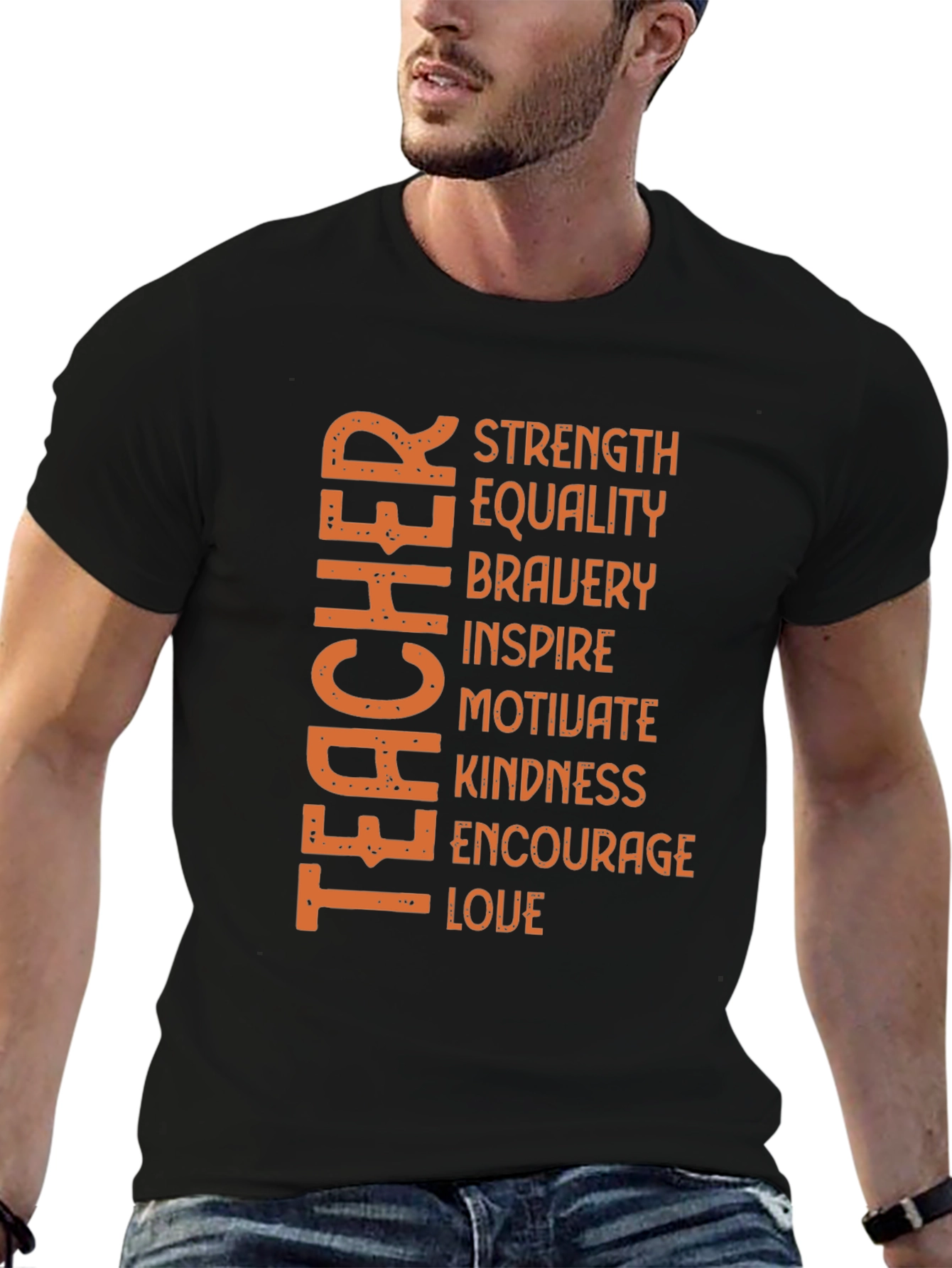 Black Teacher Strength Equality T-Shirt view 6