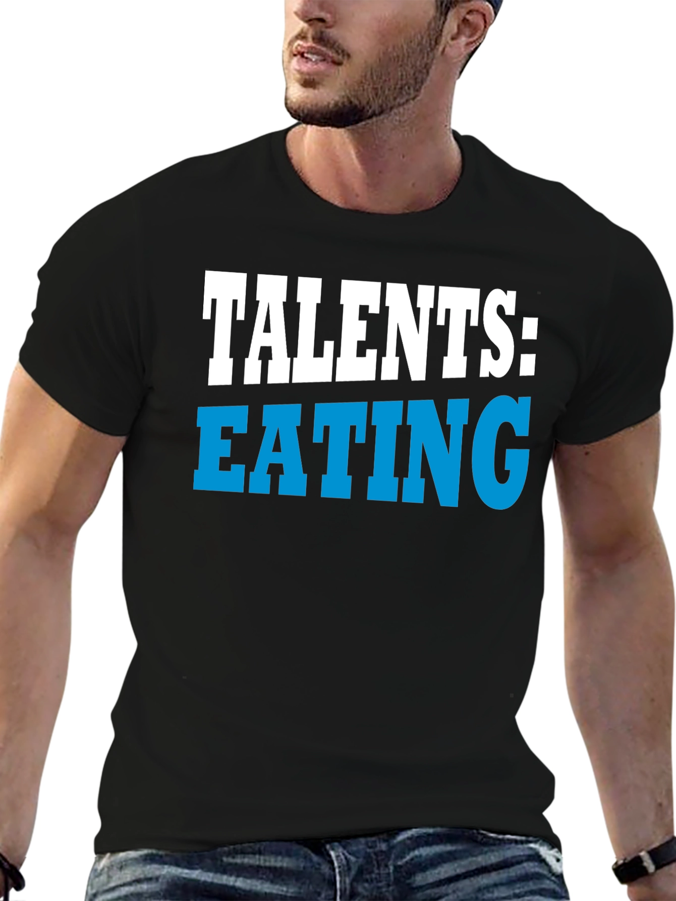 Black Talents Eating Funny Graphic T-Shirt view 6
