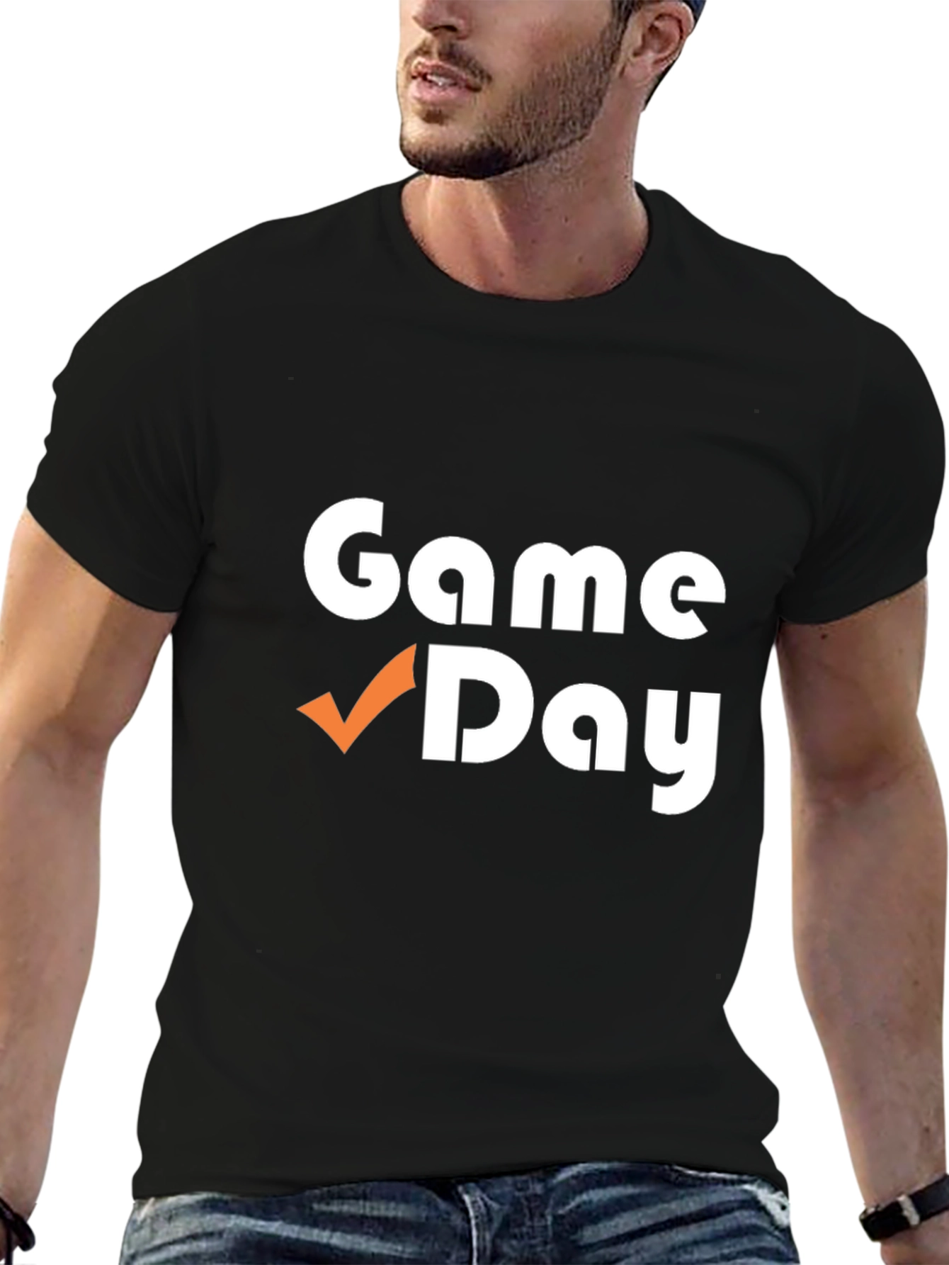 Black Game Day T-Shirt - Black Cotton Blend view 6