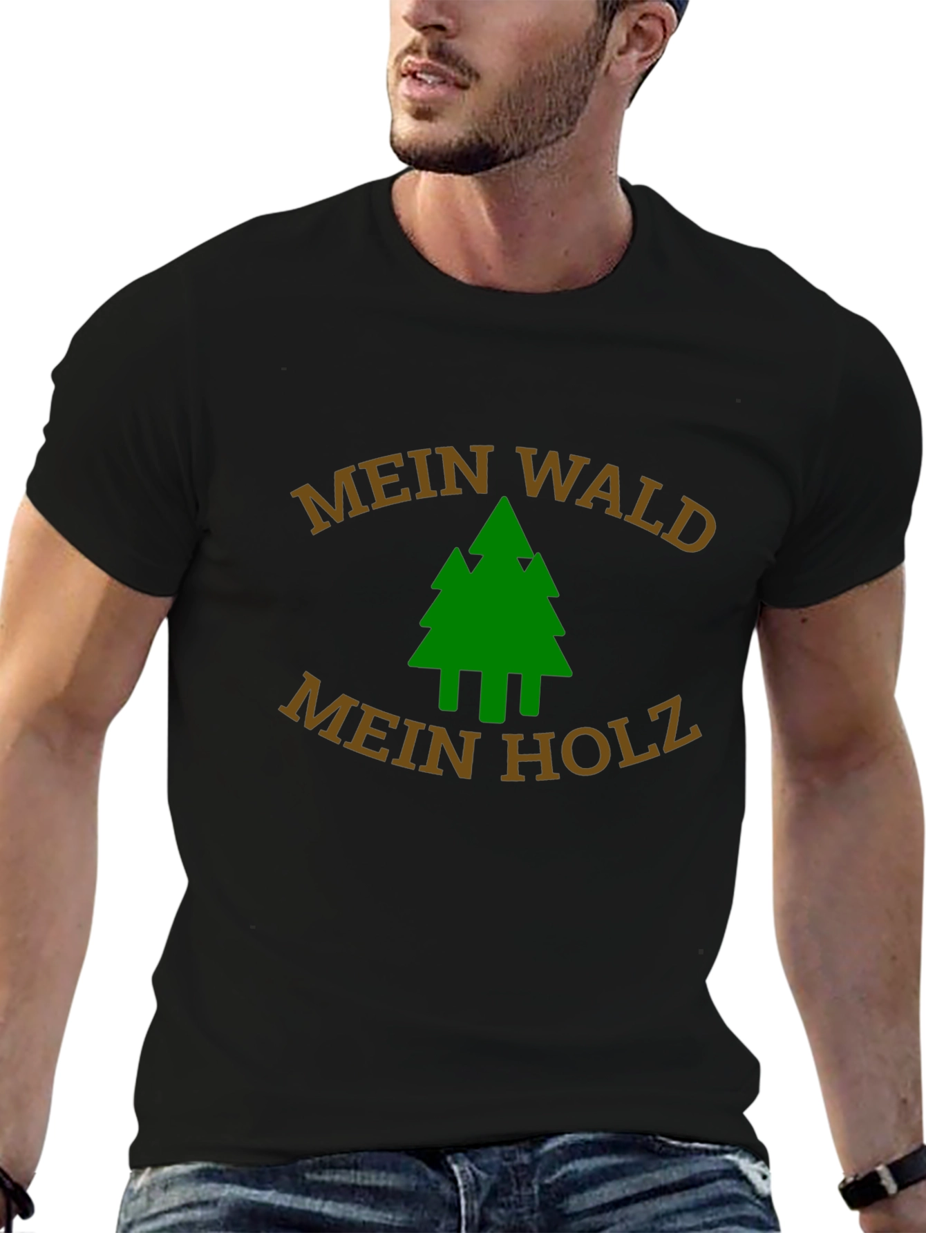 Black Mein Wald Mein Holz Graphic Tee view 6