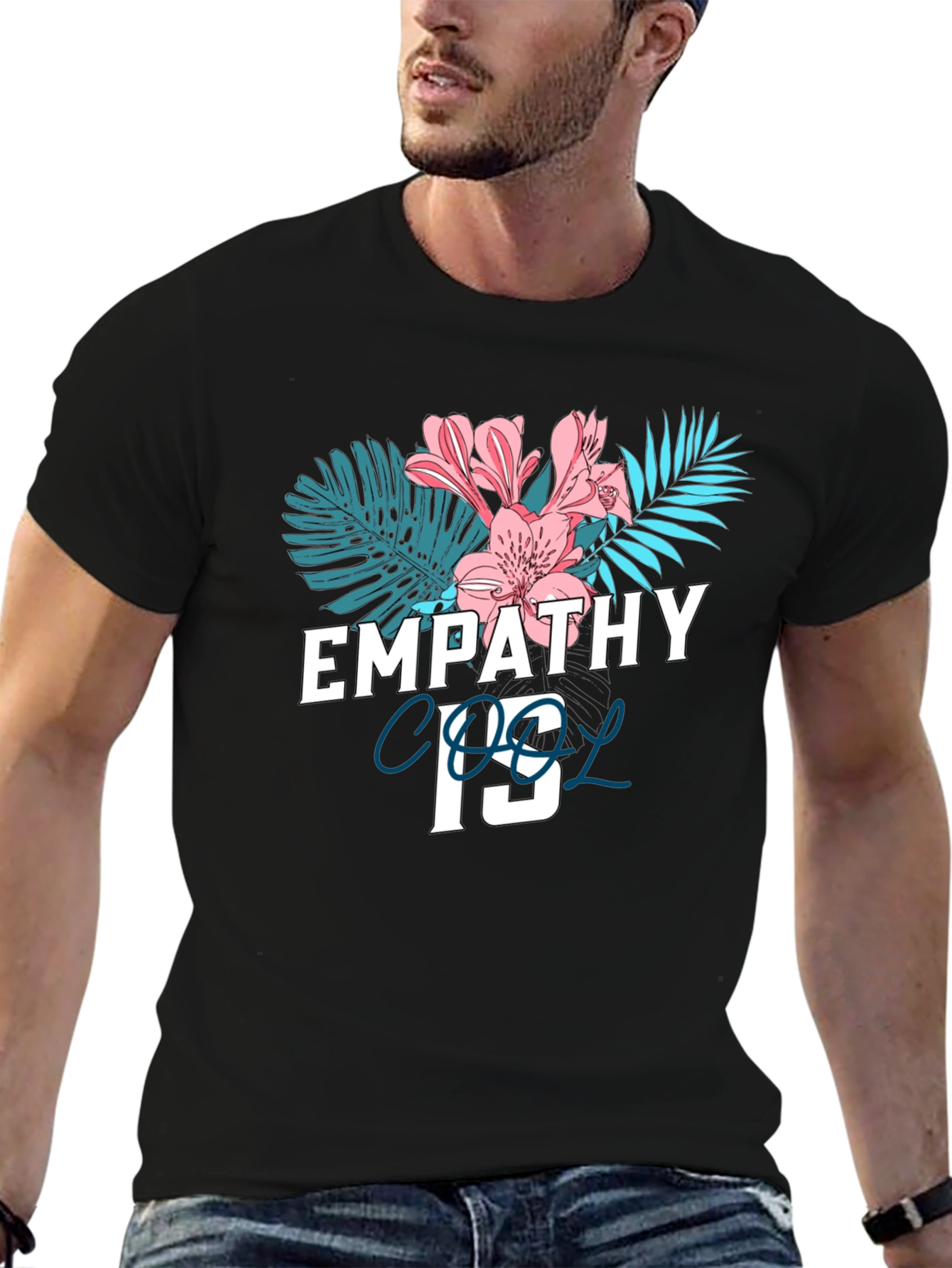 Black Empathy Cool Graphic T-Shirt view 6